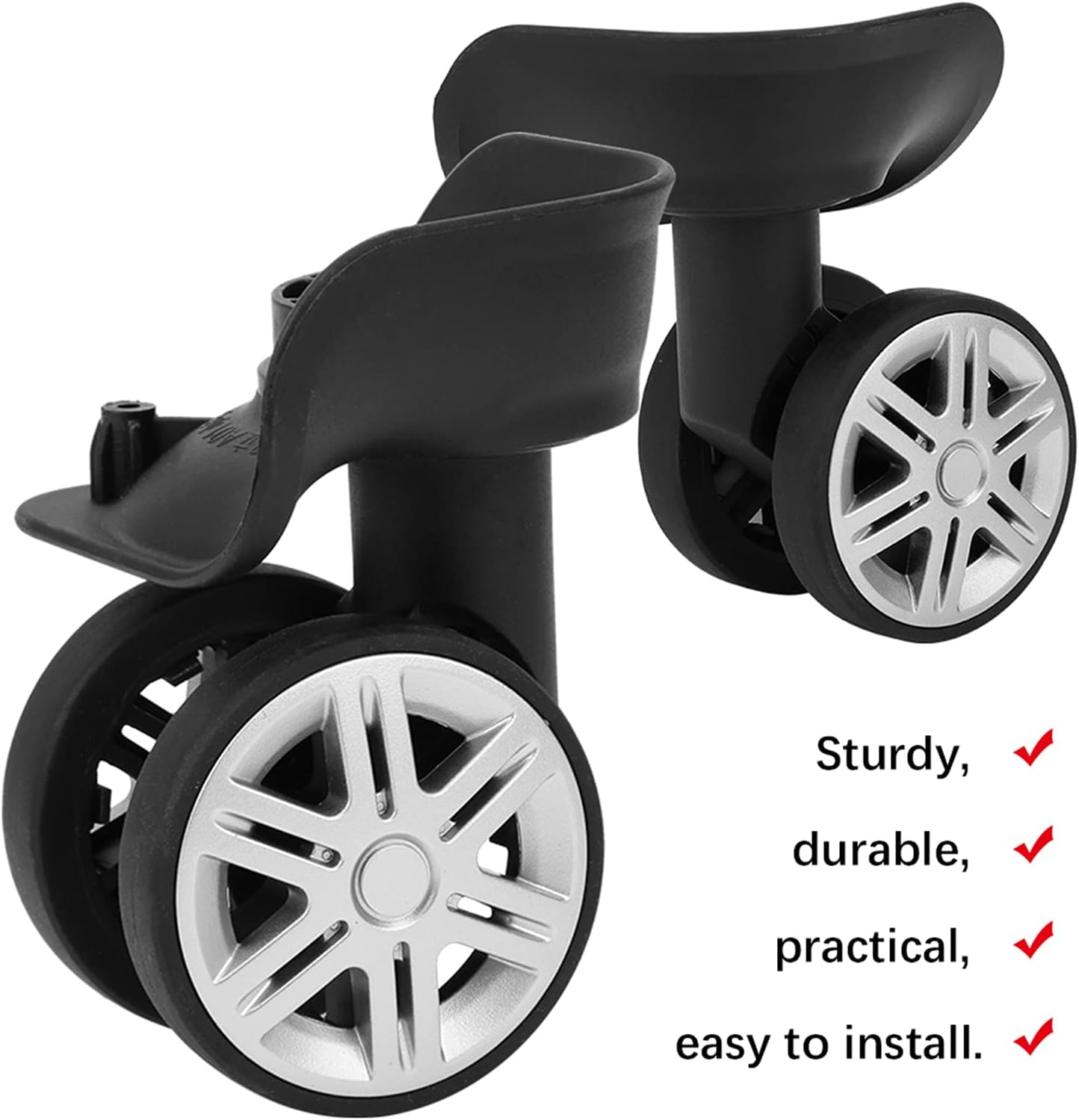 ANKROYU 1Pair Draw Bar Box Wheel, Suitcase Luggage Carrier Wheel, Replacement Luggage Cases Wheel, Draw Bar Box Accessory for Accompanying Equipment Outdoor Travel image number 6