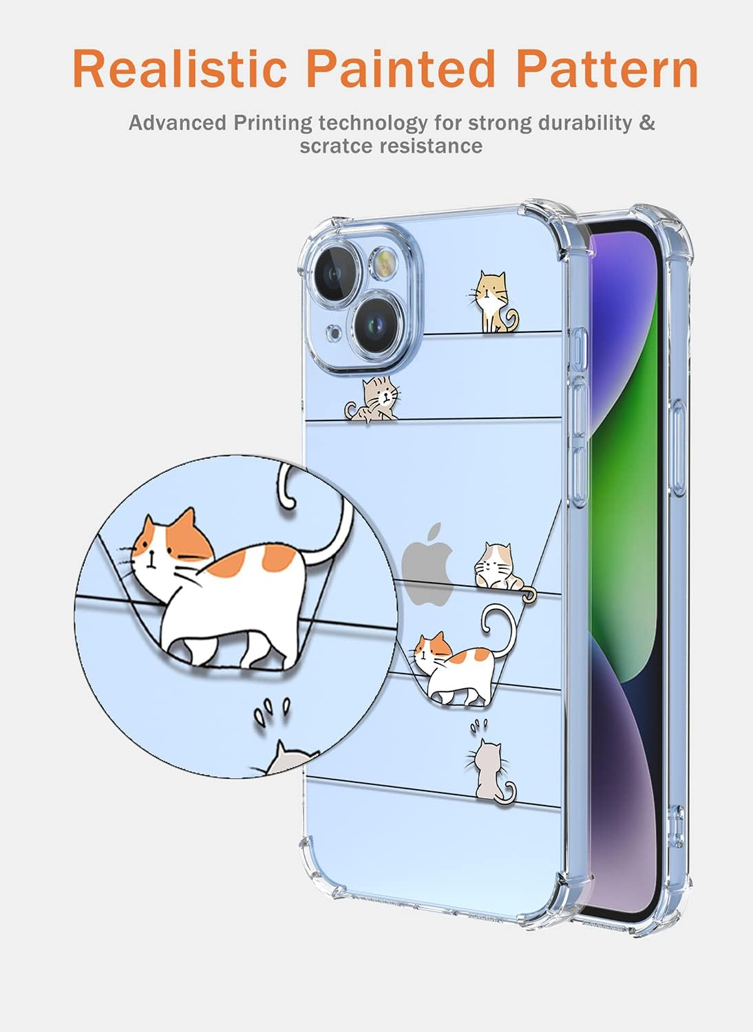 XINYEXIN Clear Case for Xiaomi Redmi Note 14 Pro plus 5G 14 Pro+ 5G Cute Cat Pattern Design Slim Shockproof Transparent Soft TPU Bumper Case Protective Cover - Kitten image number 6