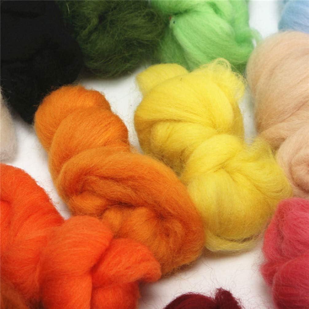 36Pcs Wool Roving for Felting Needle Felting Knitted Tops Thick Yarns for Knitting Woolen Yarn for Felt Hand Knitting Kit Roving Yarn Knit Top Fluffy Work image number 1