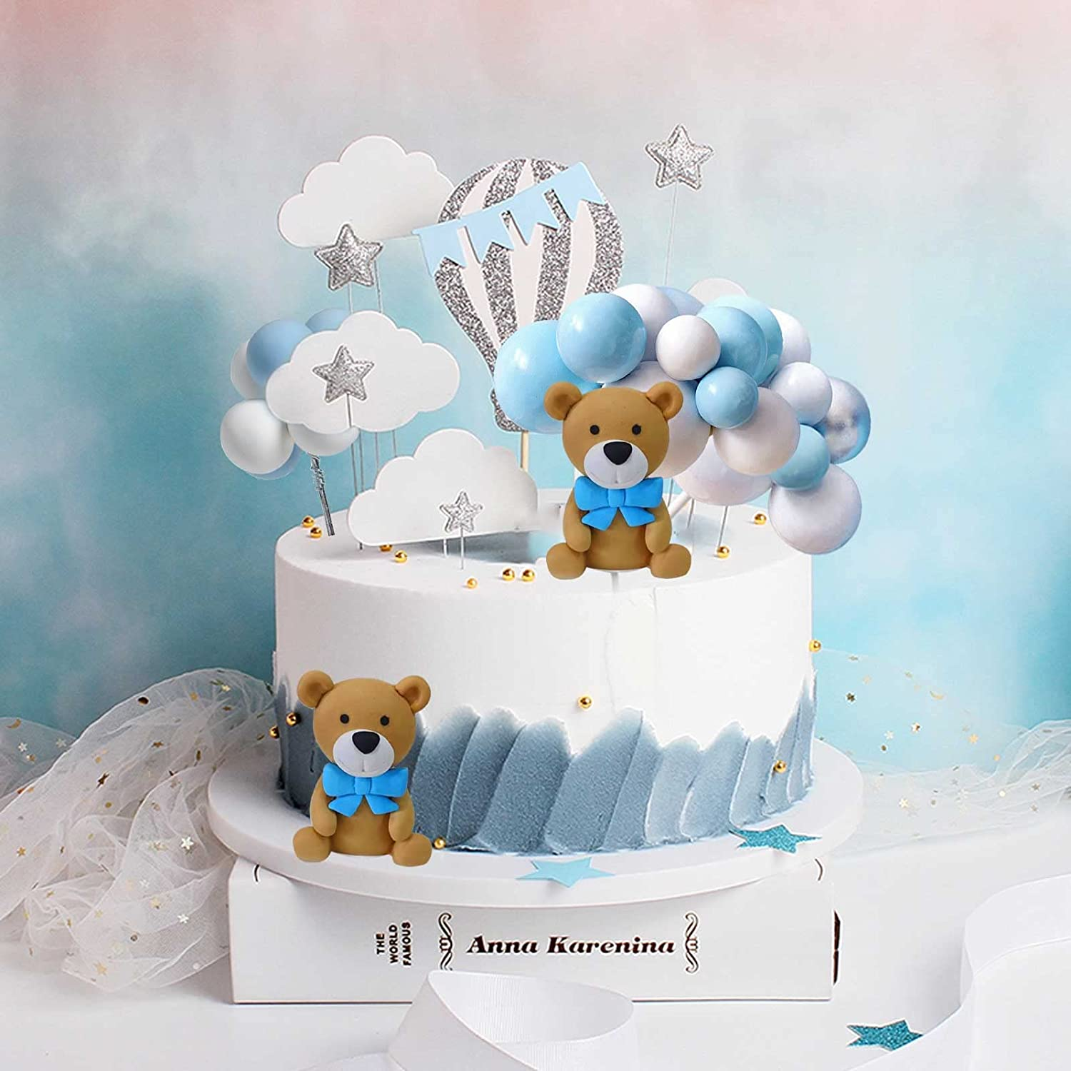 Jevenis Teddy Bear Cake Decoration for Baby Shower and Birthday Party Supplies image number 3