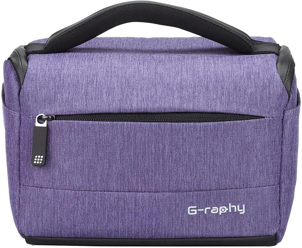 G-Raphy Camera Bag DSLR SLR Waterproof Camera Bag with PU Leather Handle Camera Accessories for Men Women