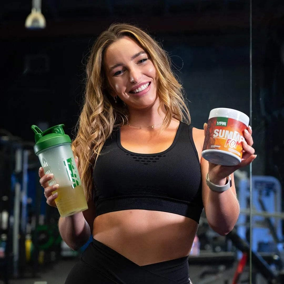 VPA? Summer FOMO ? Mango Passionfruit Pre-Workout with L-Carnitine, Bcaas, L-Glutamine & Natural Caffeine ? Energy, Focus, Burn & Shred Support ? 195G, 30 Serves image number 1