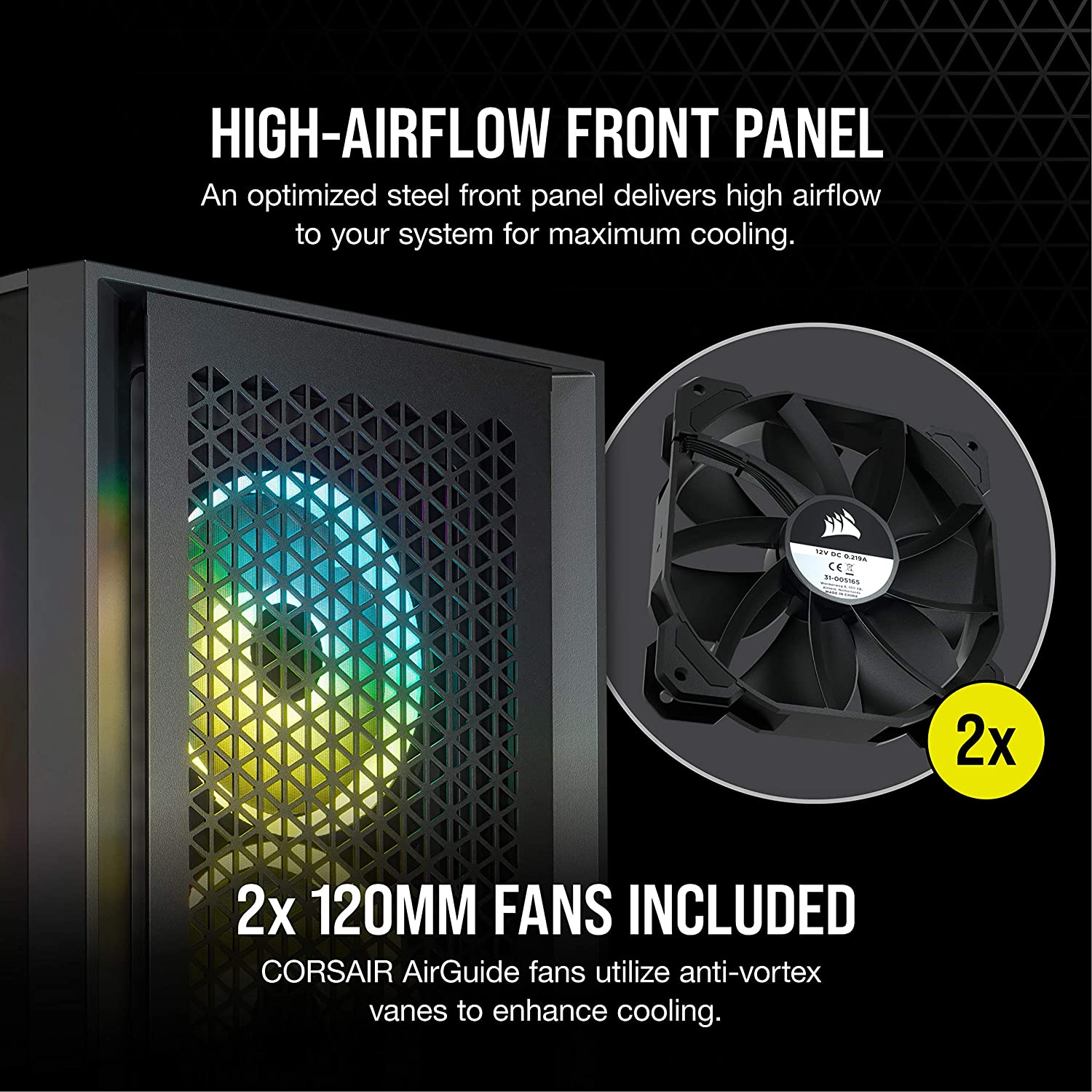 Corsair 4000D Airflow Tempered Glass Mid-Tower ATX Case (High-Airflow Front Panel, Tempered Glass Side Panel, Rapidroute Cable Management System, Spacious Interior, Two Included 120 Mm Fans) Black image number 4