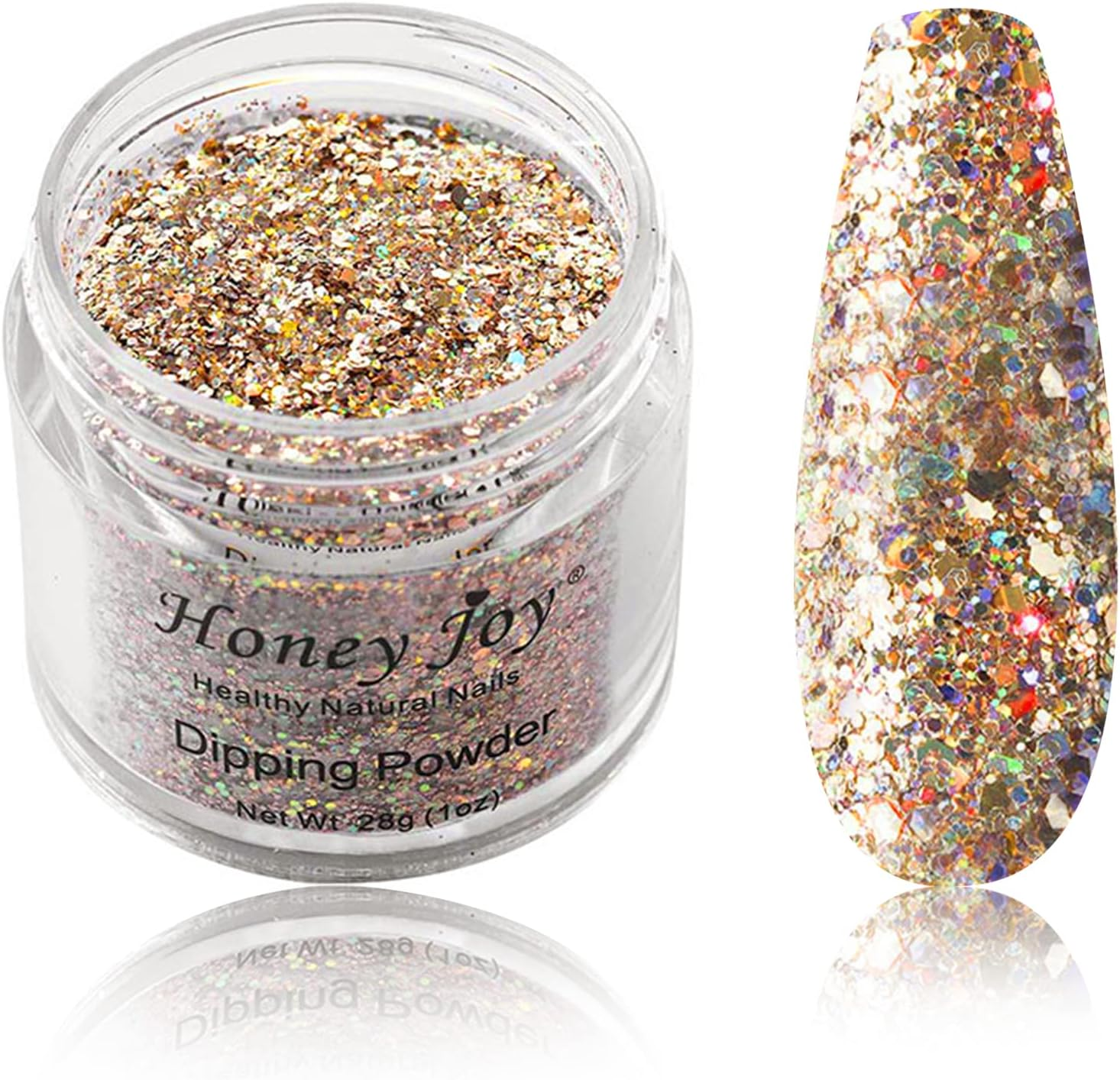 28G/Box Champagne Color Shine Glitter Hexagon Sequins Paillette Dip Powder Nails Dipping Nails Long-Lasting Nails No UV Light Needed (Hj-Nd064B-No.137) image number 5