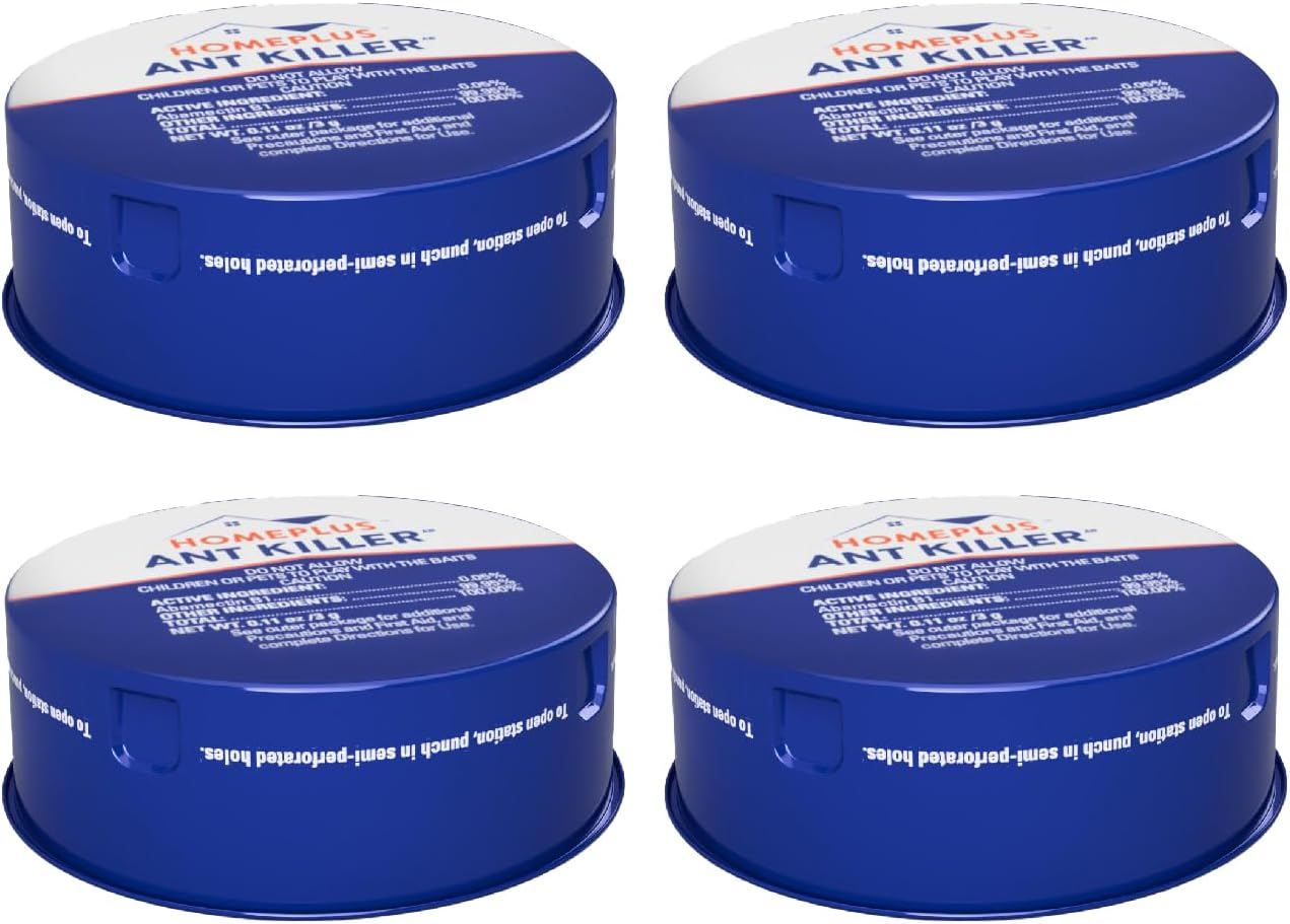 Home plus Ant Killer (4-Pack), Metal Ant Traps Indoor & Outdoor, Ant Bait Station, Effective Ant Control System, 4 Cans Ant Bait Traps, Ant Traps W/Food-Based Attractants, Pesticide-Free Ant Baits image number 5