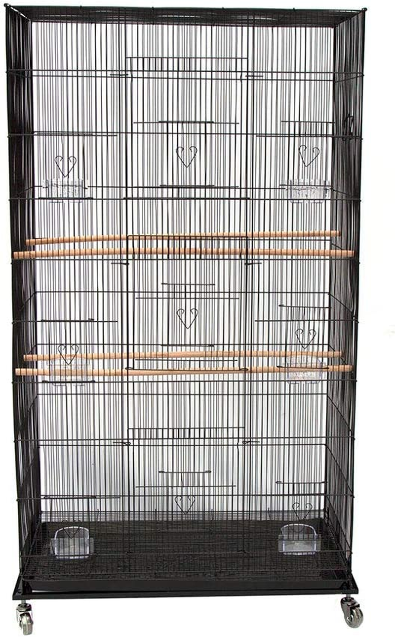 Flight Bird Cage on Castors for Finch Canary Cockatiel Parakeets 75X45X140Cm