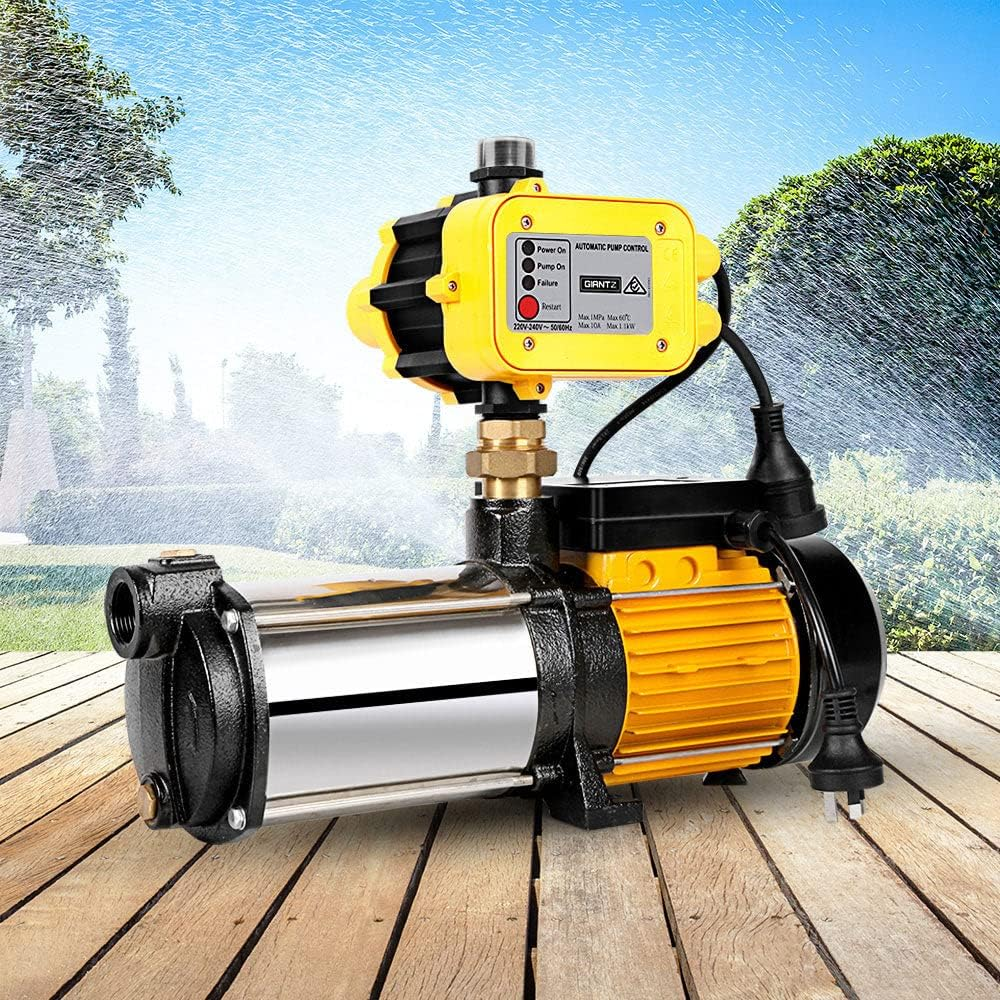 Giantz Water Pump, 2500W Max. 240V Electric High Pressure Garden Pumps Controller Irrigation for Pool Pond Rain Tank Home Farm Clean, Multi Stage Fully Automatic Anti-Rust Yellow image number 5