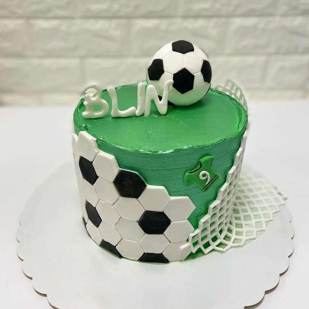 4Pcs Football Pattern Cookie Cutters &ndash; Hexagon Soccer Cake Fondant Cutters for Baking, DIY Sugar Craft Moulds &ndash; World Cup Party, Kids & Decorating Tools, Soccer Cake Molds for Baking and Party DIY image number 6