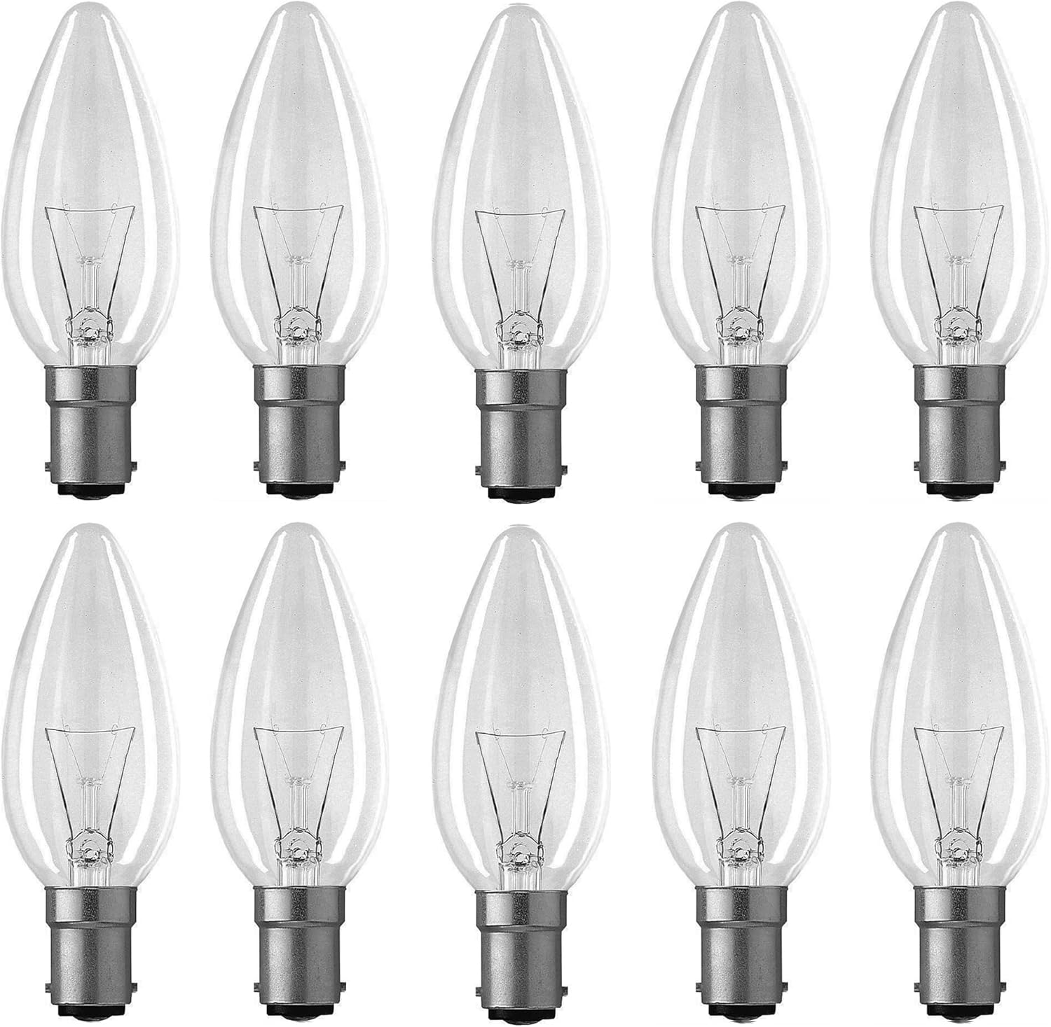 10 X 25W Clear Candle Light Globes Bulbs Lamp Incandescent Small Bayonet B15 SBC image number 1