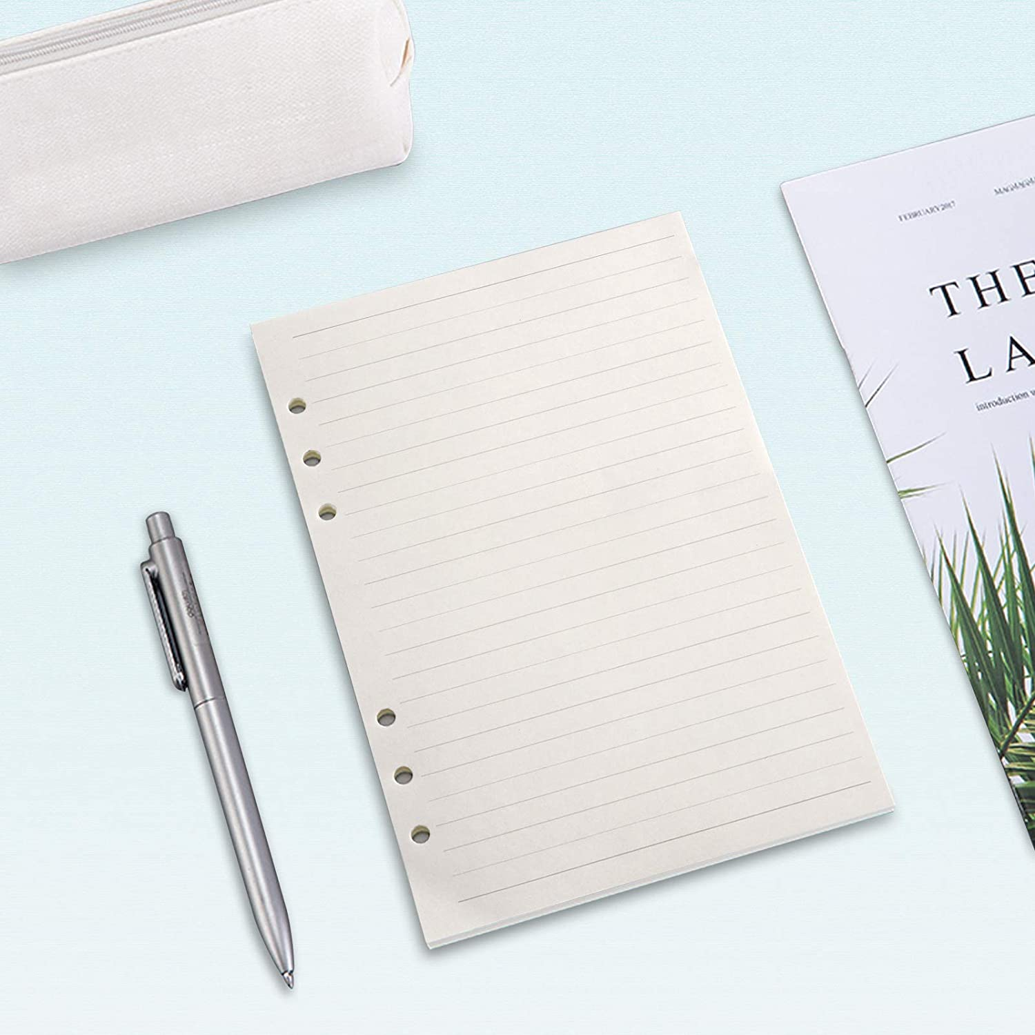 FYY A5 Refill Paper, [3 Pack] 100GSM Thick Refillable Paper 6 Hole Filler Inserts Loose Leaf Paper 135 Sheets (270 Pages) for 6 Ring Binder Journal Notebook-Lined Paper image number 4