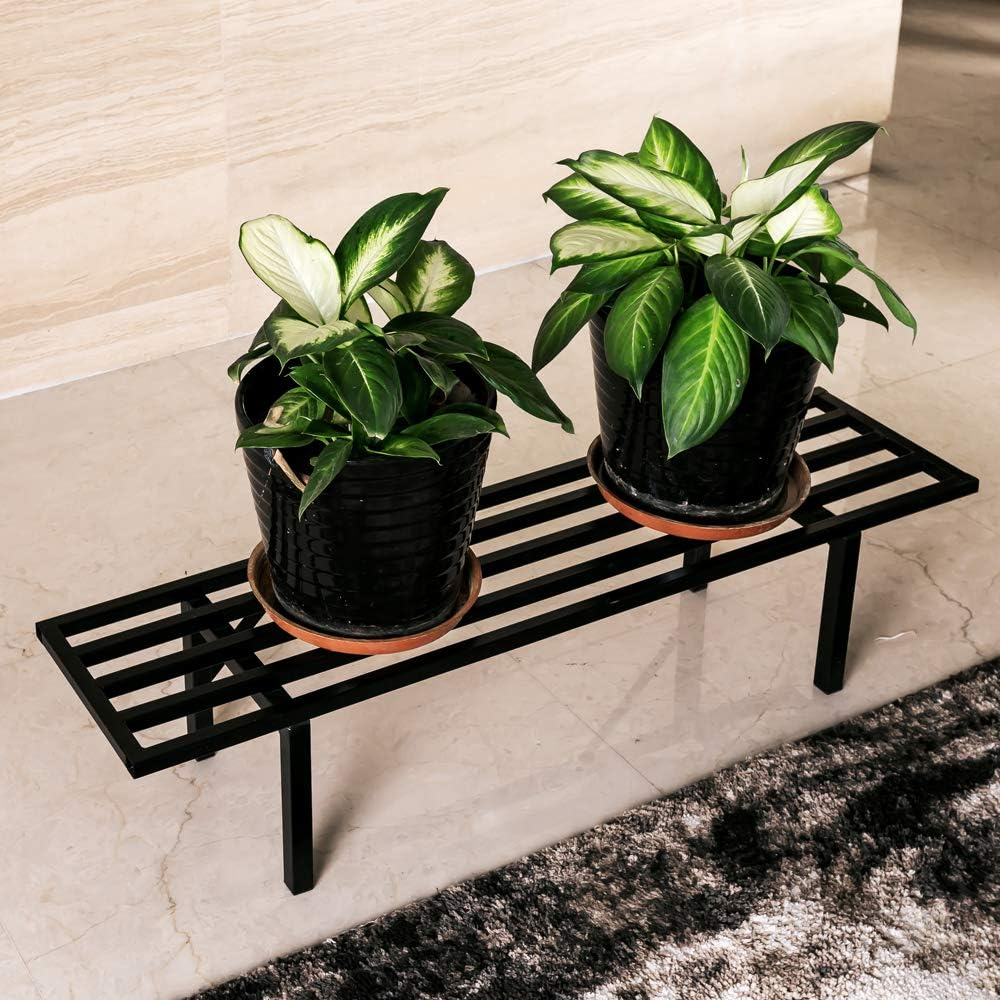 Zhongma One Tier Metal Plant Stand (35.43 L X 8.66 W X 7.9 H) Heavy Duty Plant Holder for Home, Window,Garden, Plant Lovers, Display Stand image number 5