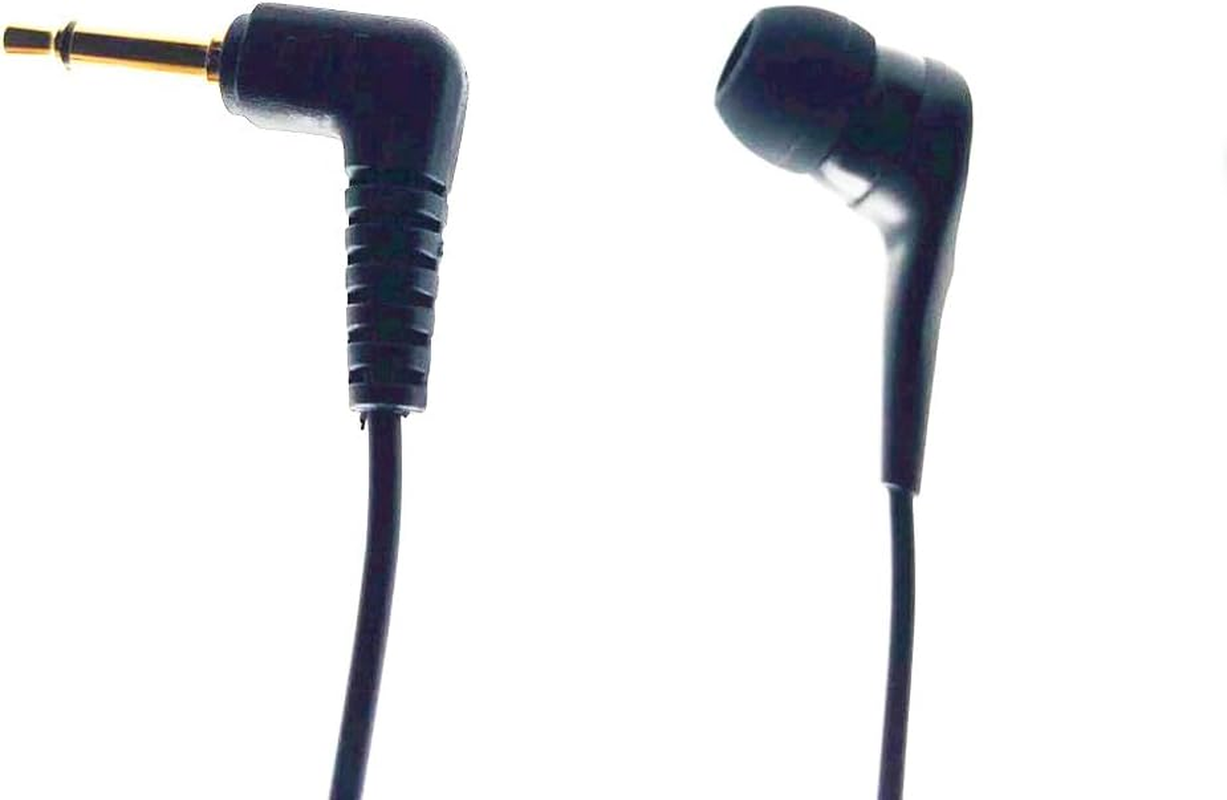 Single Sided Black Mono Earbud Economy Earphone Noise Isolating Headphones Reinforced Cord