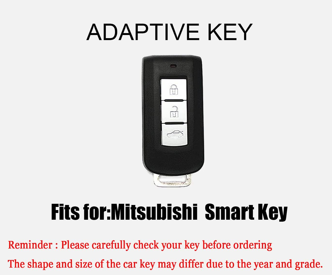 HIBEYO TPU Car Key Fob Cover with Keychain Fits for Mitsubishi - Red image number 3