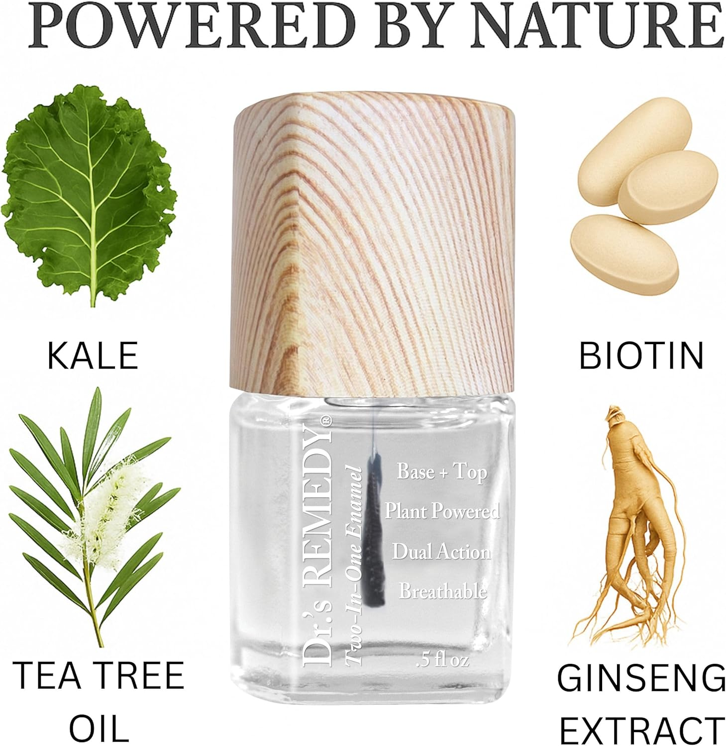 Dr.'S Remedy Total Two-In-One Base and Top Coat Nail Polish Clear Glaze Organic Nail Polishes Quick Dry (Two-In-One Base and Top Coat, Clear Combination Base & Top Coats) image number 5