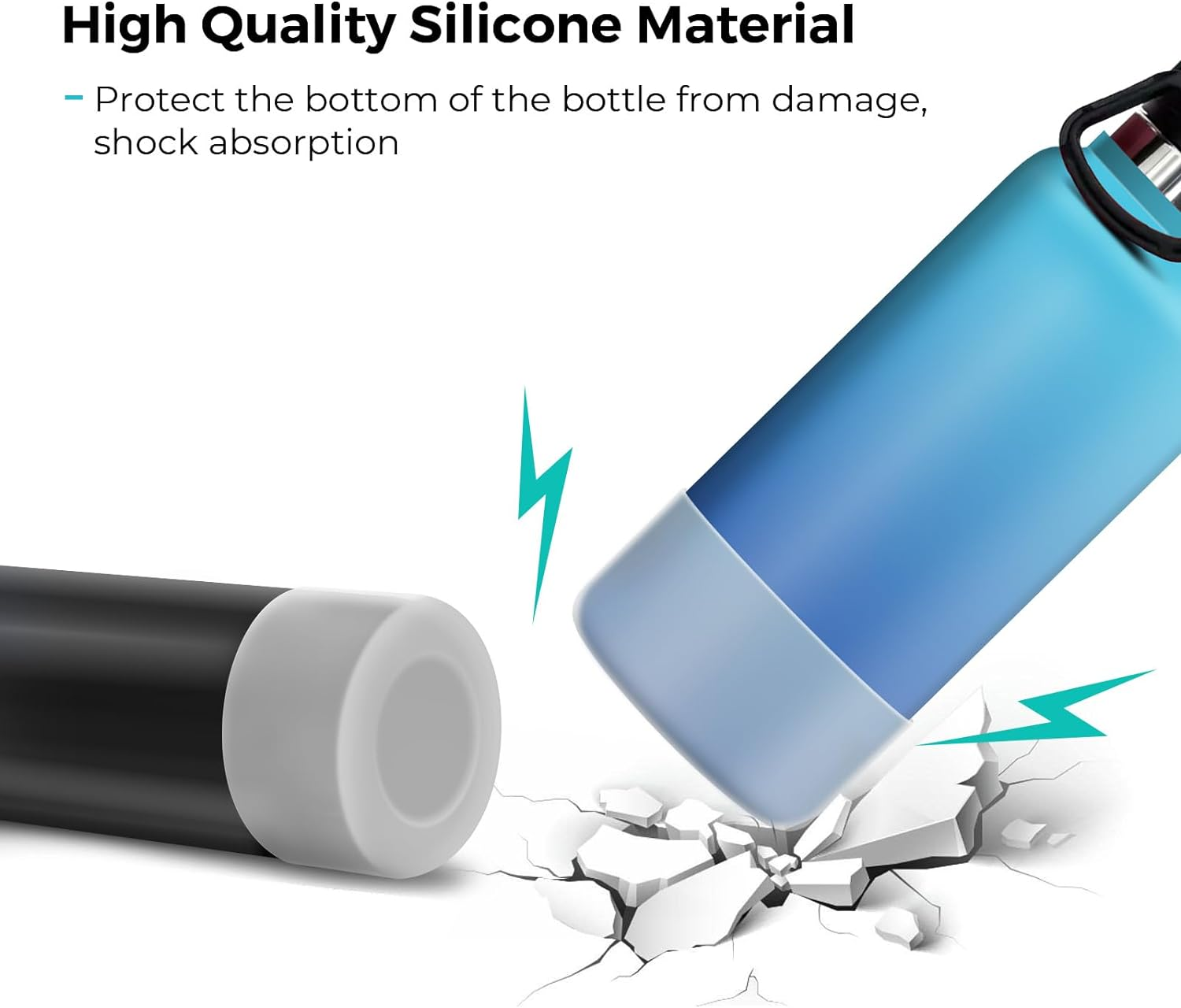 Protective Silicone Boot for Hydro Flask Water Bottles, Universal Anti-Slip Protective Sleeve for 12Oz - 40 Oz Water Bottles image number 1