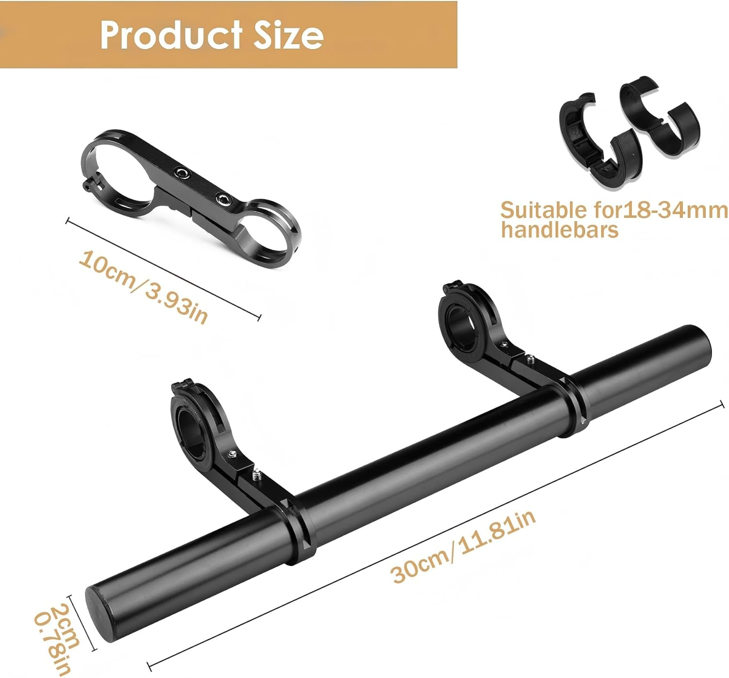 Kiaufdcf Bike Handlebar Extender Aluminum Dual Bike Handlebar Extension Bracket, Bike Handlebar Extender, Lightweight and Durable, for Fixing Bike Speedometer, Gps, Cell Phone Holder Mounts