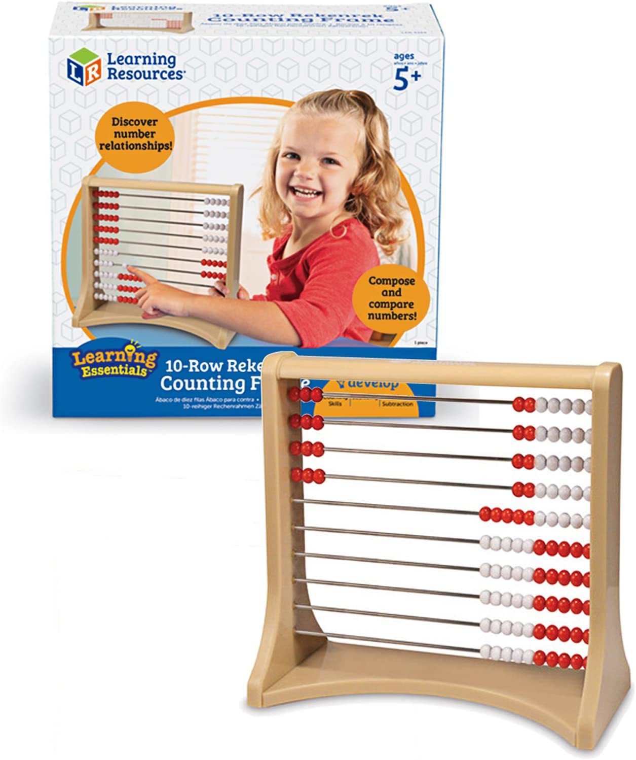 Learning Resources 2-Row Rekenrek Counting Frame, Early Math Skills, Addition/Subtraction, Ages 5+ image number 4