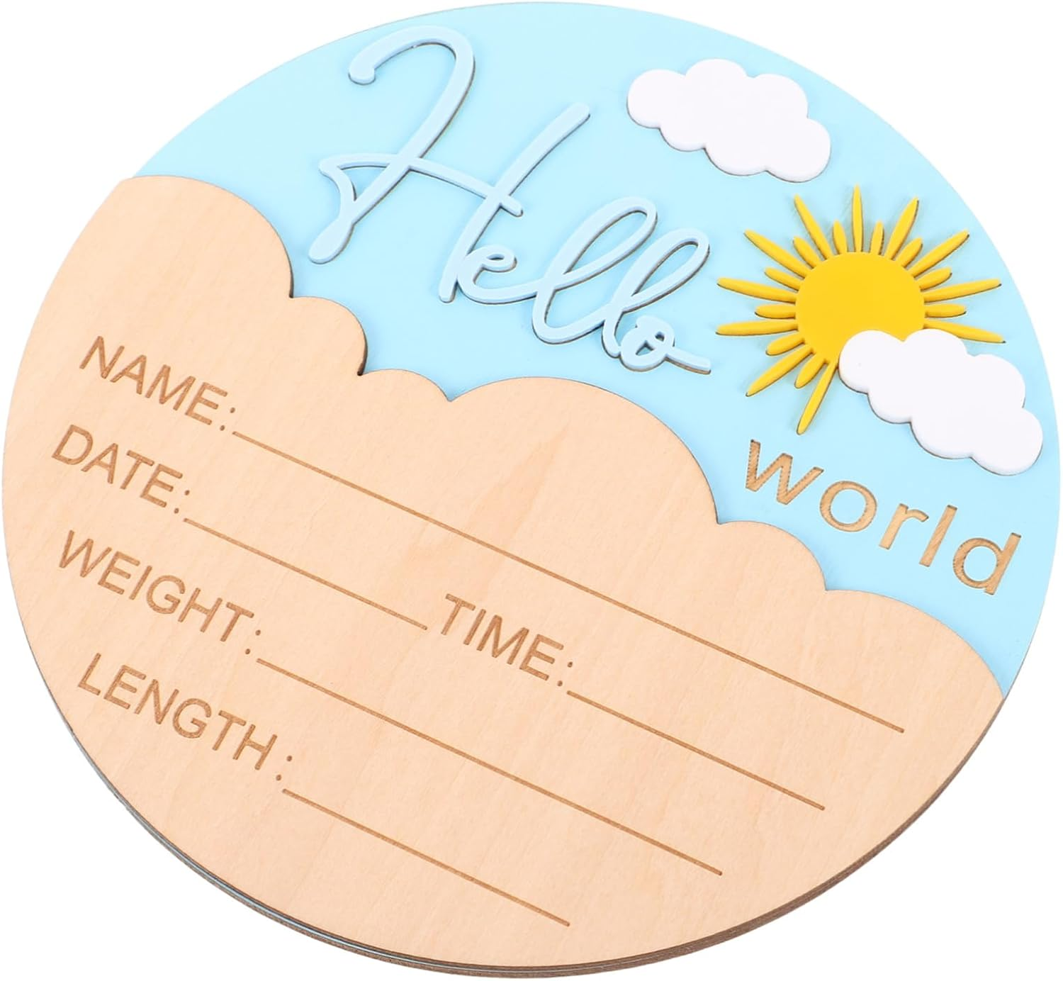 Abaodam Wooden Newborn Announcement Sign Name Plaques Rustic Birth Welcome Board for Nursery Photo Prop Unisex Pink Shower Decoration