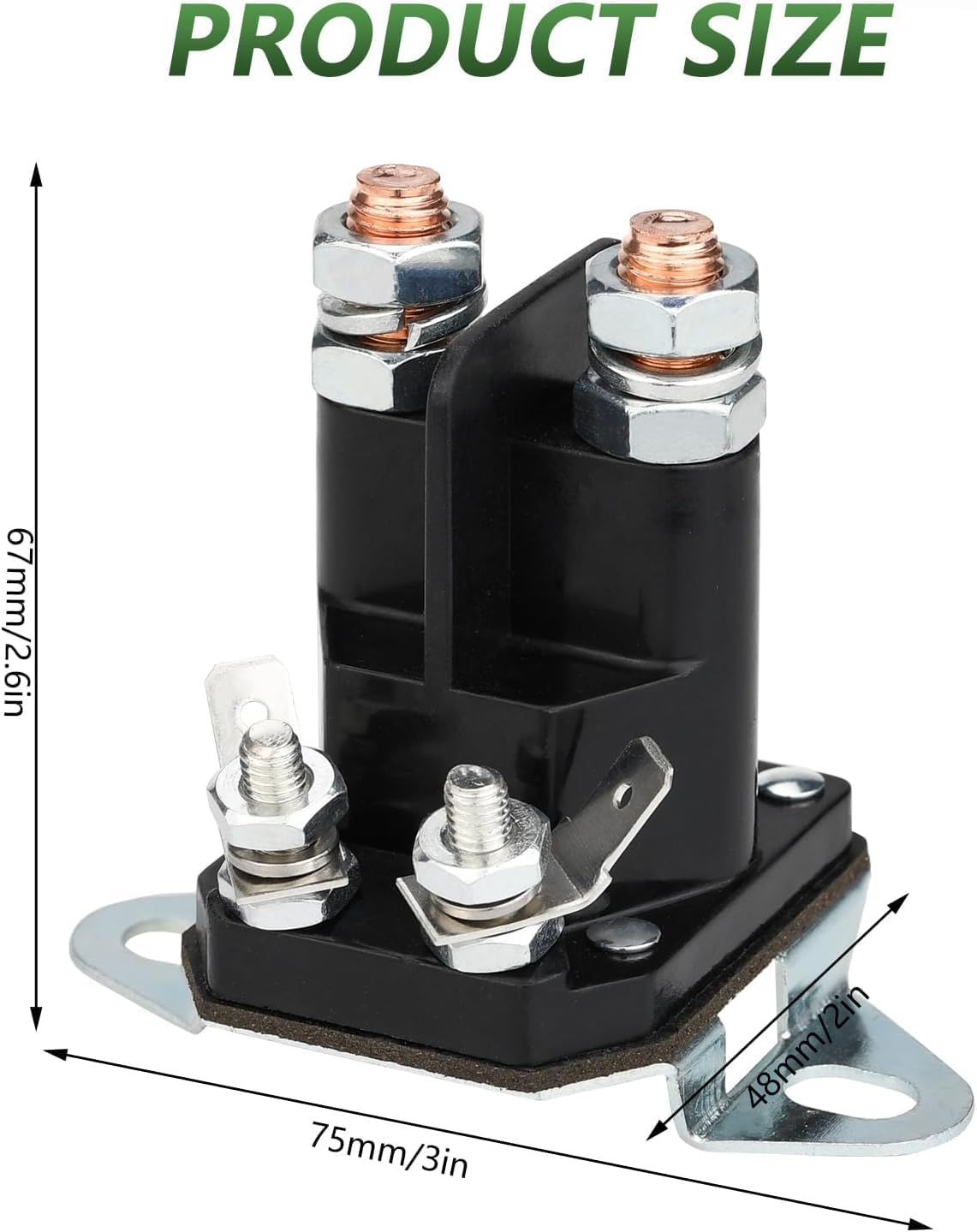 117-1197 Starter Solenoid for Toro Exmark Timecutter Ss5000 Z4200 Ss4225 Ss4235 Zero Turn Lawn Mower, Replace Part #784-1221-210 104-3189 E513075 1-513075 212655 28-4210 47-1910 image number 1