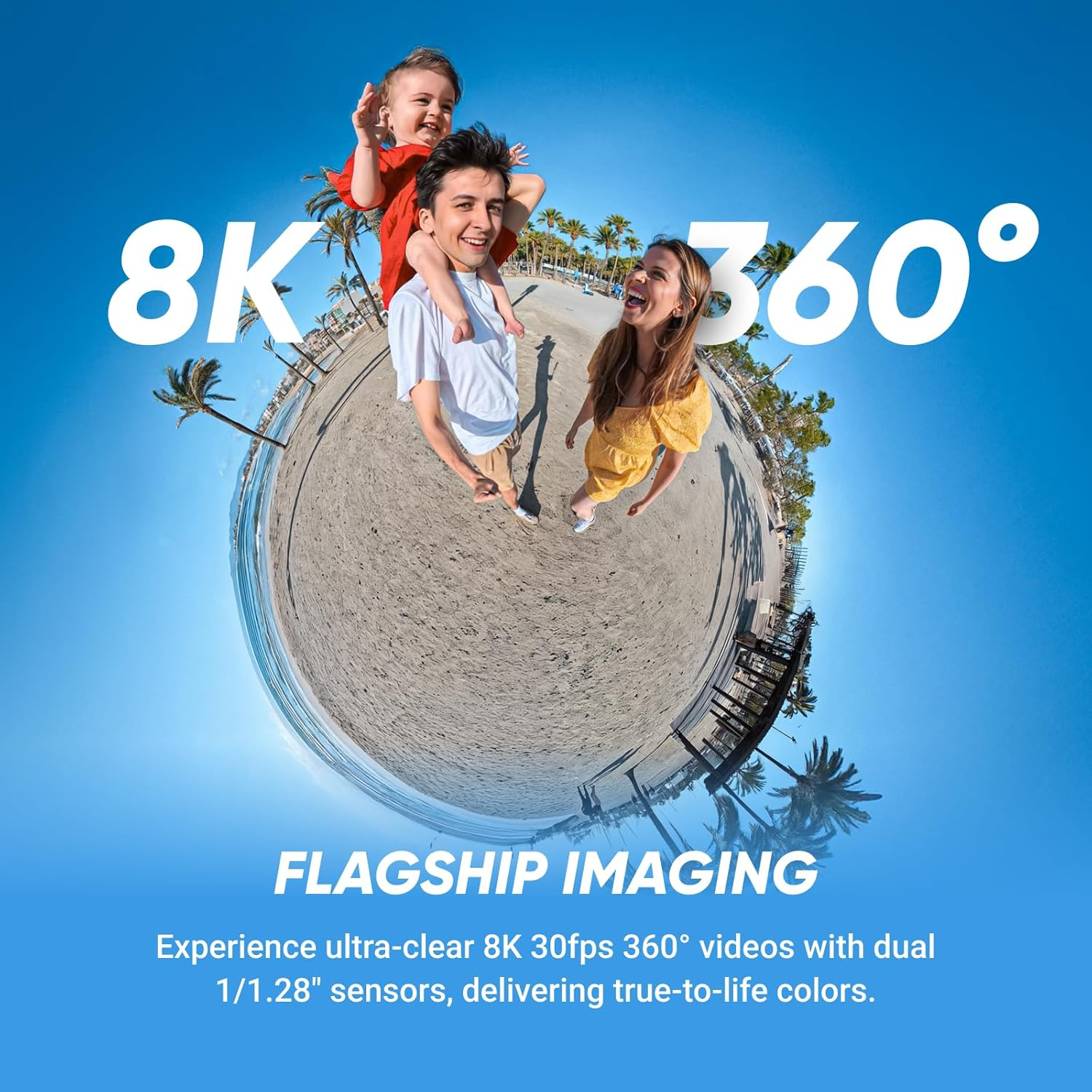 Insta360 X5 - Waterproof 8K 360&deg; Action Camera, Leading Low Light, Invisible Selfie Stick Effect, Rugged and Replaceable Lens, 3-Hour Battery, Built-In Wind Guard, Stabilization, Triple AI Chip Design image number 1