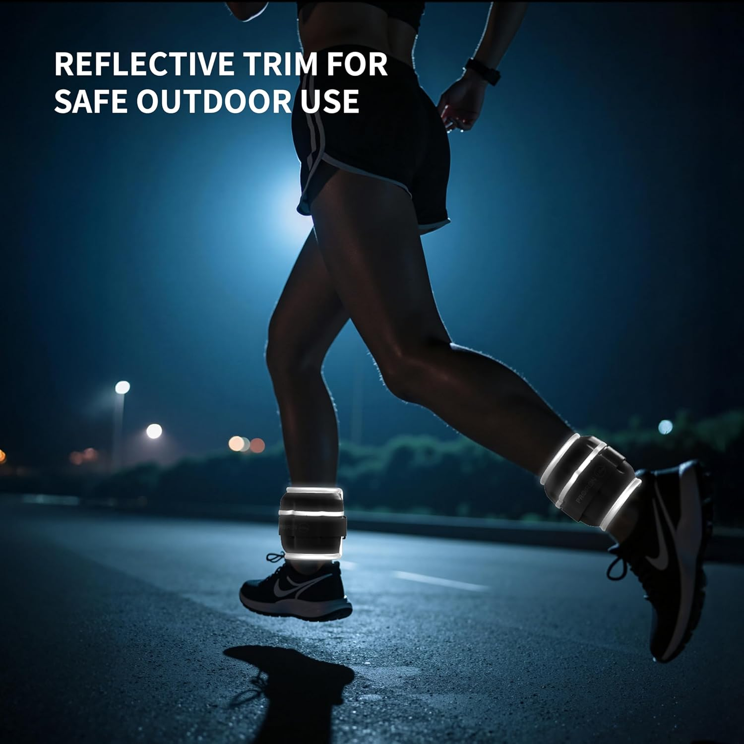 PROIRON Adjustable Ankle Weights Wrist Leg Weights for Women Men 0.5Kg-2.5Kg in Pair Reflective Ankle Weight Set for Fitness Exercise Jogging Aerobics - Blue image number 6