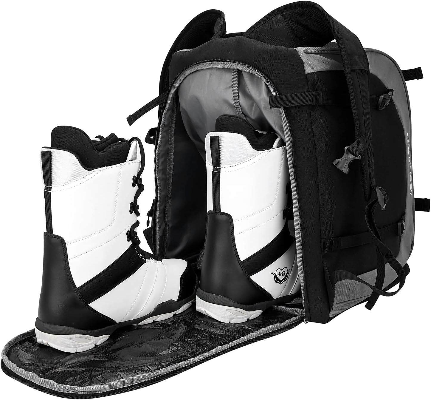 MOPHOEXII Ski Boot Bag，65L Waterproof Winter Sport Backpack-Ski Boots Snowboard Boots Bag for Ski Helmets, Goggles, Gloves, Ski Apparel & Boot Storage image number 3