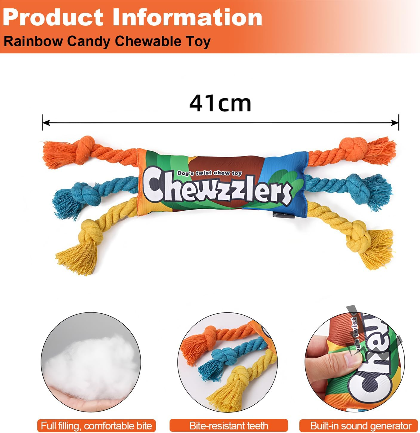 AIMANWEI Dog Rope Toys for Aggressive Chewers, Pet Interactive Squeaky Treat Dispensing Ball for Tough Small Medium Large Breed Puppy Toys, Dogs Rope Chew Toys Bundle for Boredom image number 4