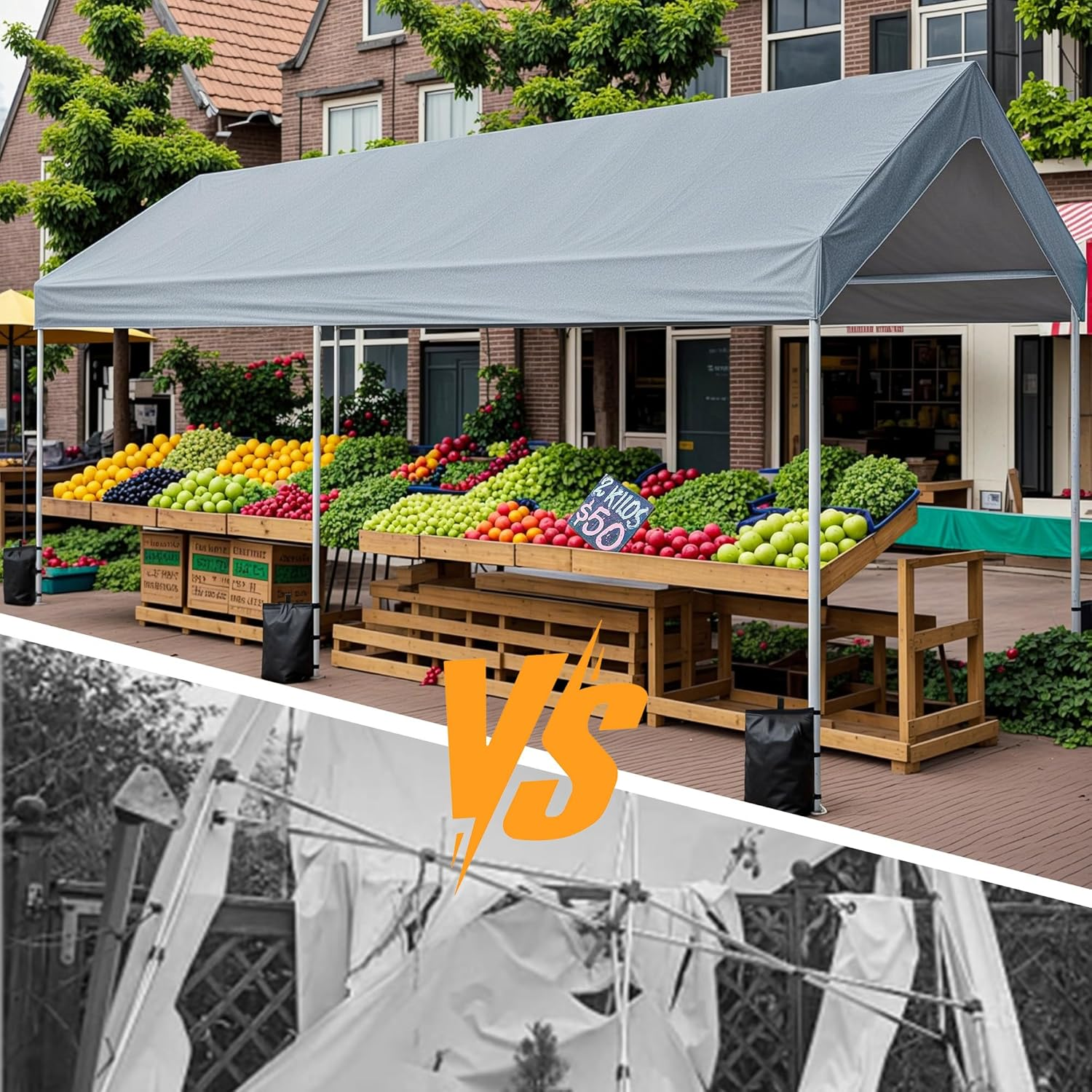 Advwin Canopy Weights Bags 4 Pack, Leg Weights Sand Bags without Sand, for Outdoor Pop up Canopy Tent Patio Umbrella Sun Shelter Gazebo Canopies, Black image number 6