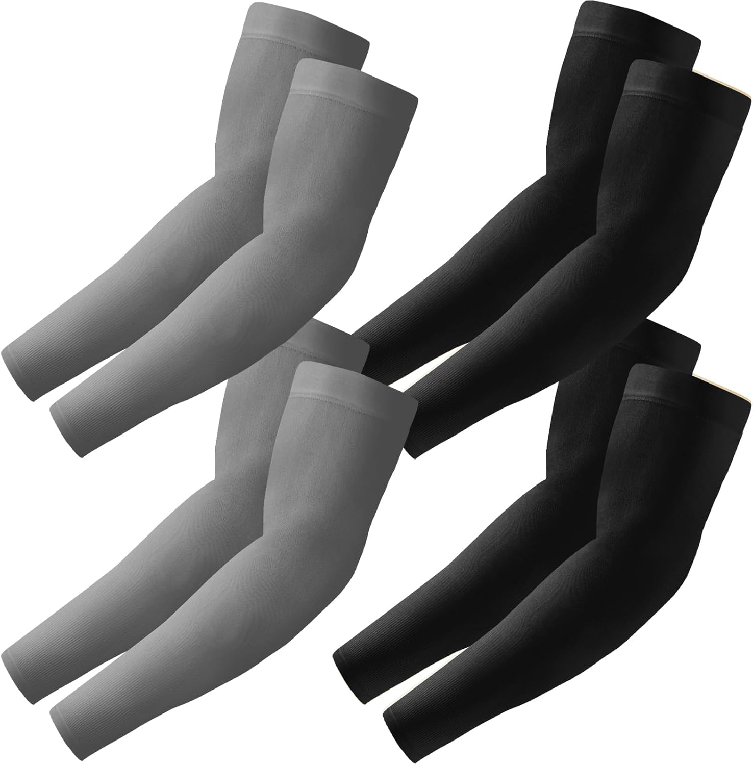 4 Pairs Arm Sleeves to Cover Arms for Men & Women,Uv Sun Protection,Cooling Sports Compression,Tattoo Cover up Sleeve