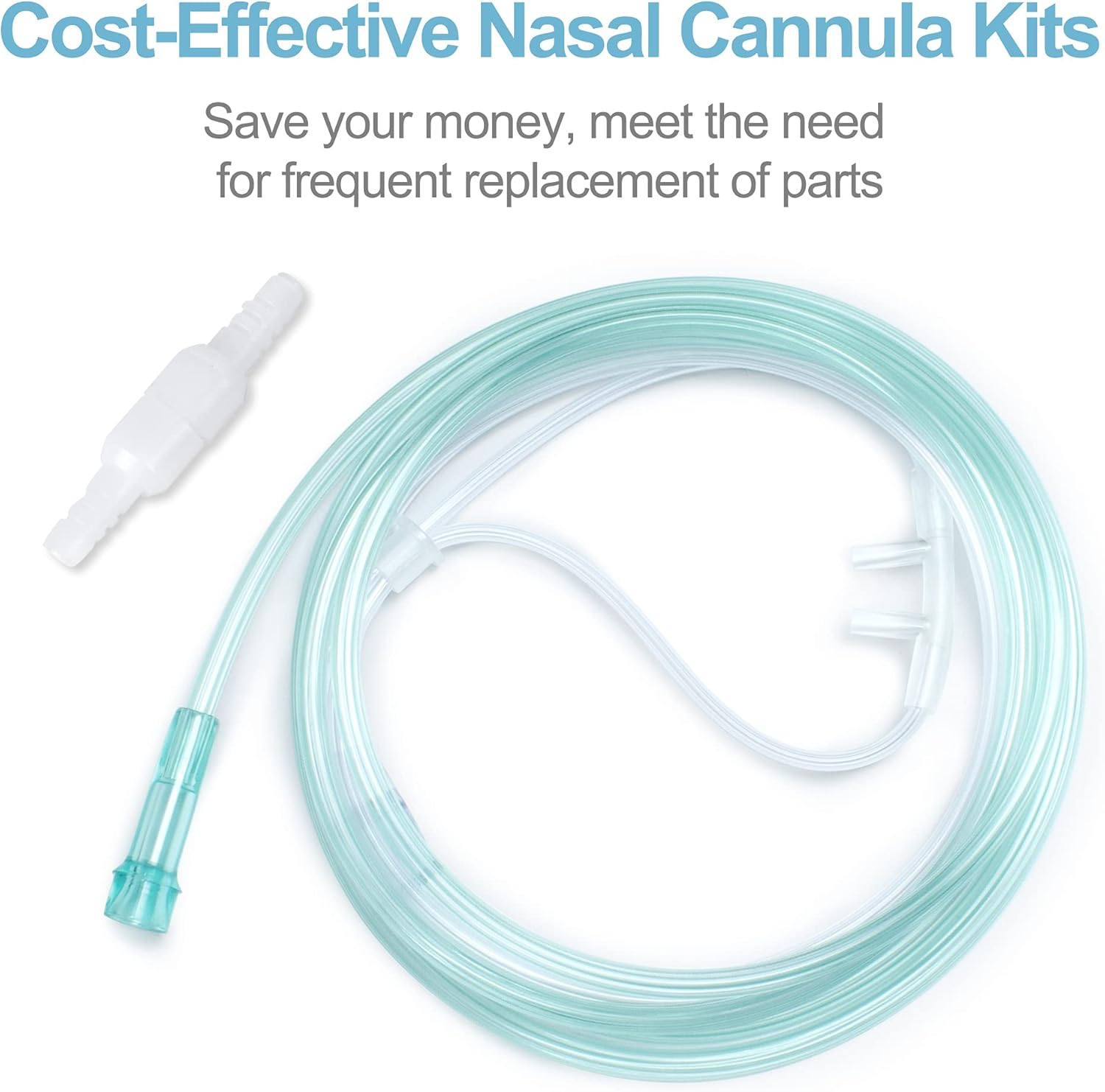 10 Packs Adult Soft Nasal Cannula for Oxygen Concentrator, 7 FT Cannula Nasal Tubing for Oxygen, Included 5PCS Nasal Cannula Oxygen Tubing and 5PCS Oxygen Tubing Connectors - Standard Connector