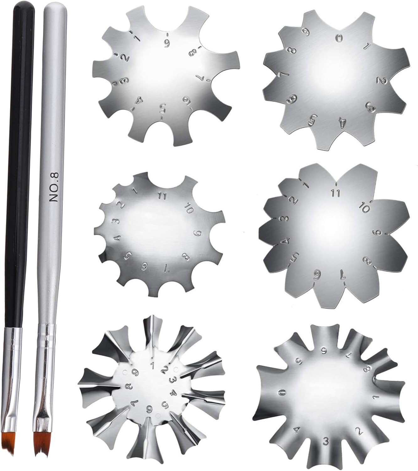 IWOWHERO 8Pcs French Manicure Nail Making Template Set Durable Stainless Steel Fingernail Cutter Lines for DIY Nail Art and Manicure image number 5
