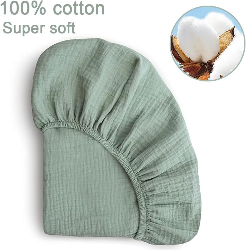 2 Pcs Bassinet Fitted Sheets, Universal Cradle Sheet Set for Rectangle, Oval, or Hourglass Bassinet Pad/Mattress, Soft Breathable Stretchy Baby Pad/Mattress Sheet Sets for Baby Boy and Girl image number 1