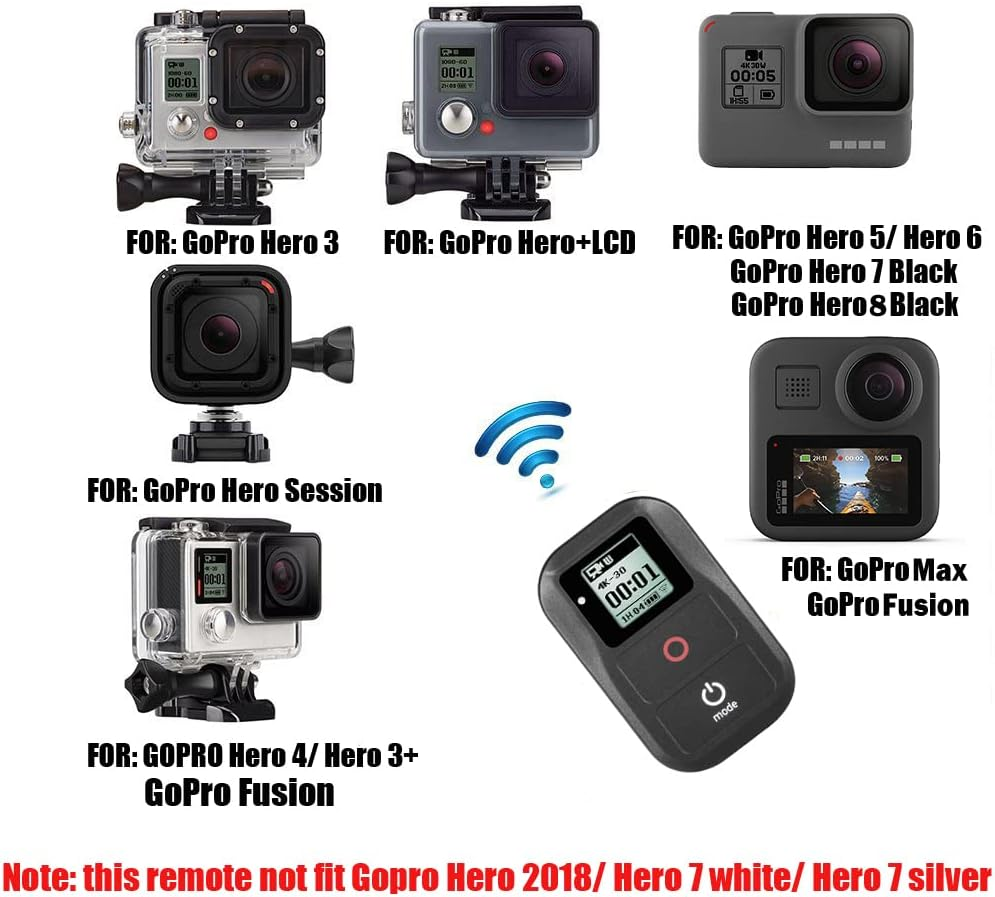 Suptig Waterproof Wireless Remote Control for Gopro Hero Hero 7 Black Hero 6 Black Hero 5 Hero 5Session Hero 4 Hero4 Session Hero 3+ Hero 3 Action Camera Wifi Remote image number 4