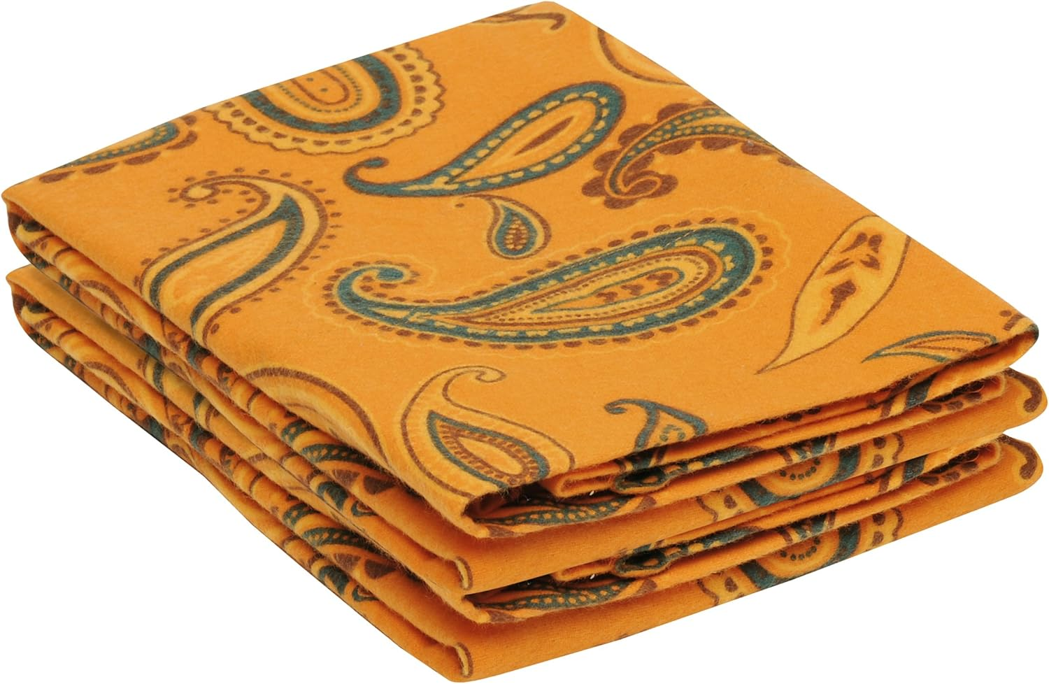 Superior Cotton Flannel Paisley Pillowcase Set Standard Pumpkin