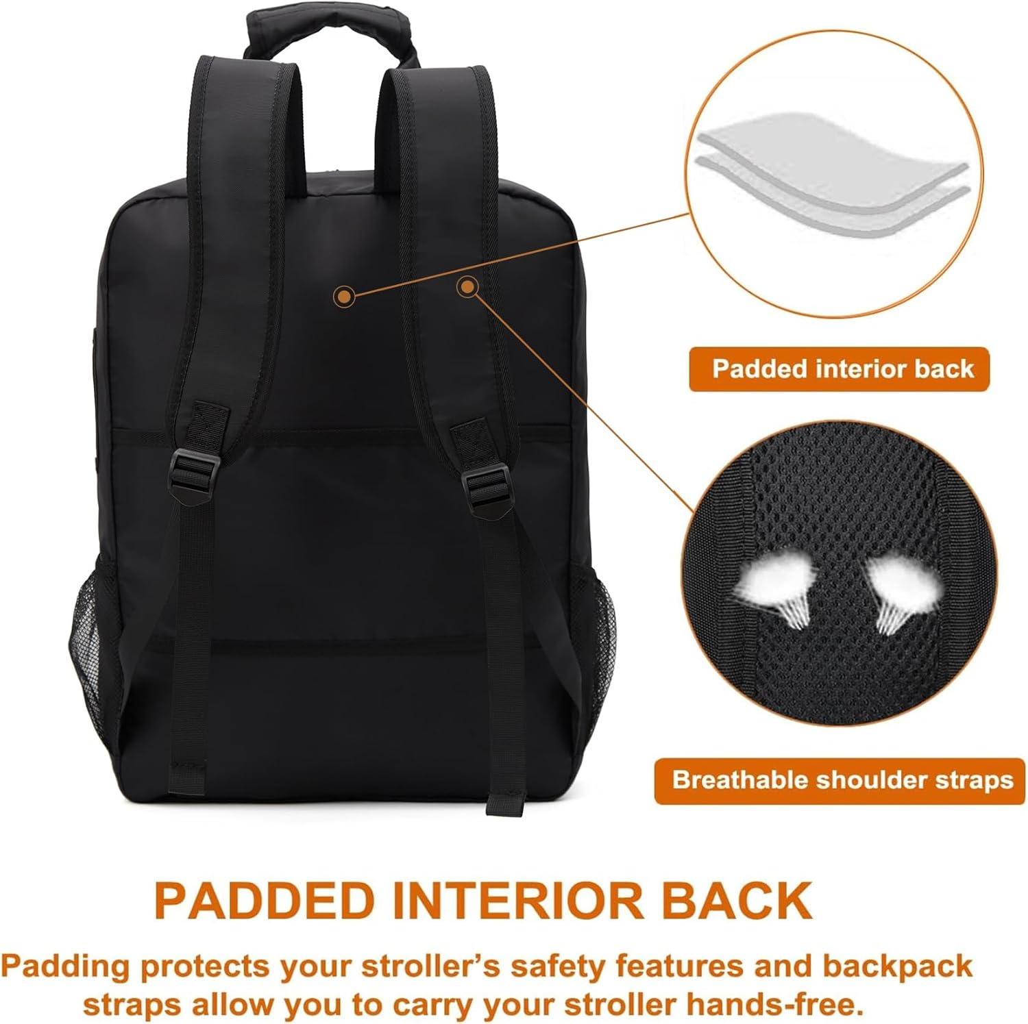 Stroller Travel Bag Compatible with GB Pockit and GB Pockit Air plus All Terrain, Lightweight Stroller Travel Backpack for Airplane(Black) image number 6