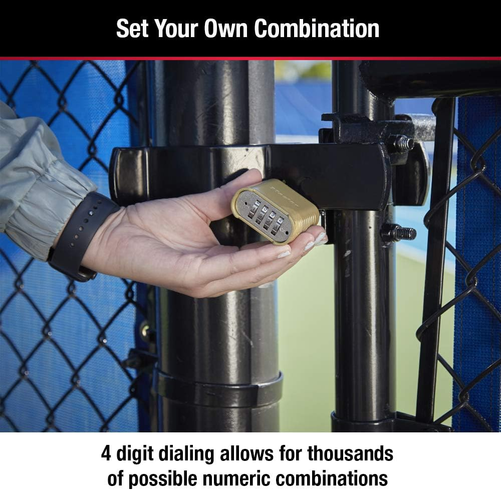 Master Lock 875D Heavy Duty Outdoor Combination Lock, 2 In. Wide, Brass Finish image number 4