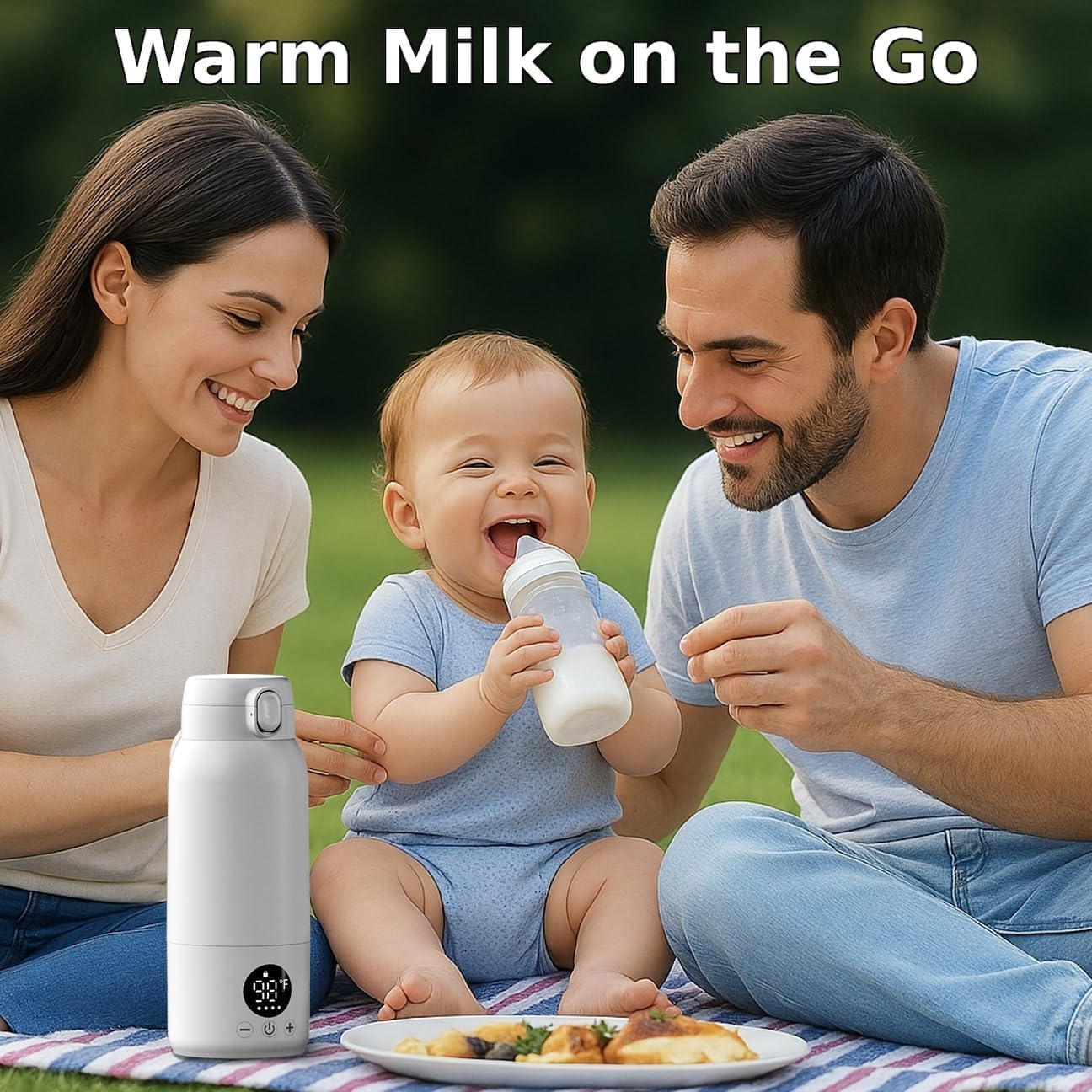 Portable Bottle Warmer,500Ml Large Capacity Portable Milk Warmer for Breastmilk/Formula with Accurate Temp Control,Baby Bottle Warmer Suitable for Travel, Outdoors,Night image number 1