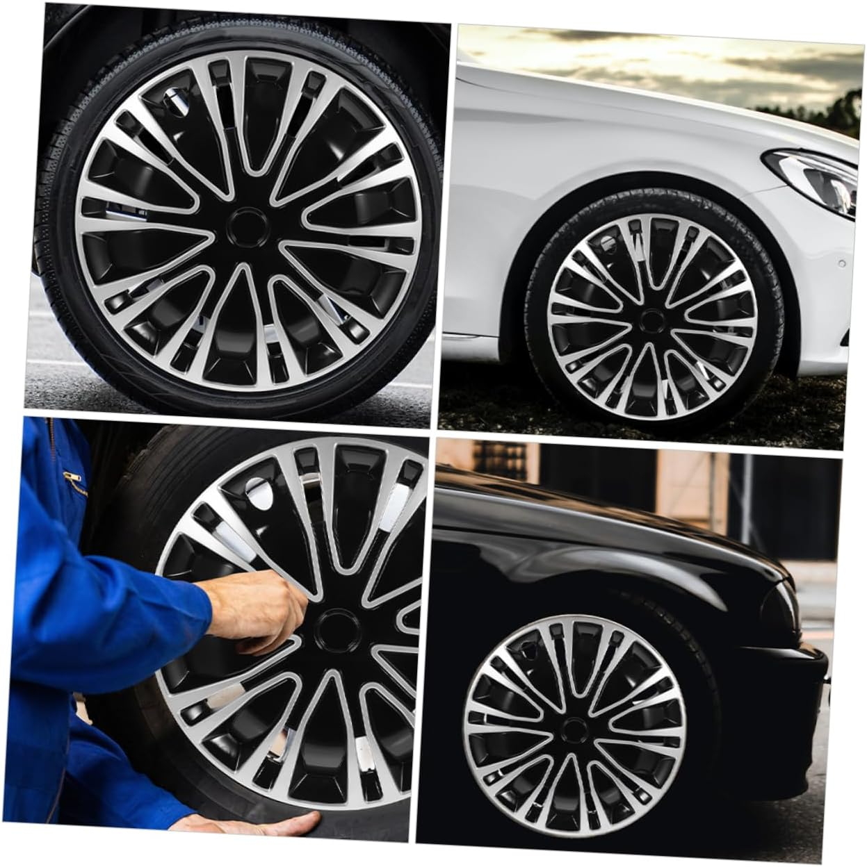 FUNOMOCYA 2Pcs Car Decorative Hubcap Rim Covers Wheel Hubcap Protector for Automotive image number 2