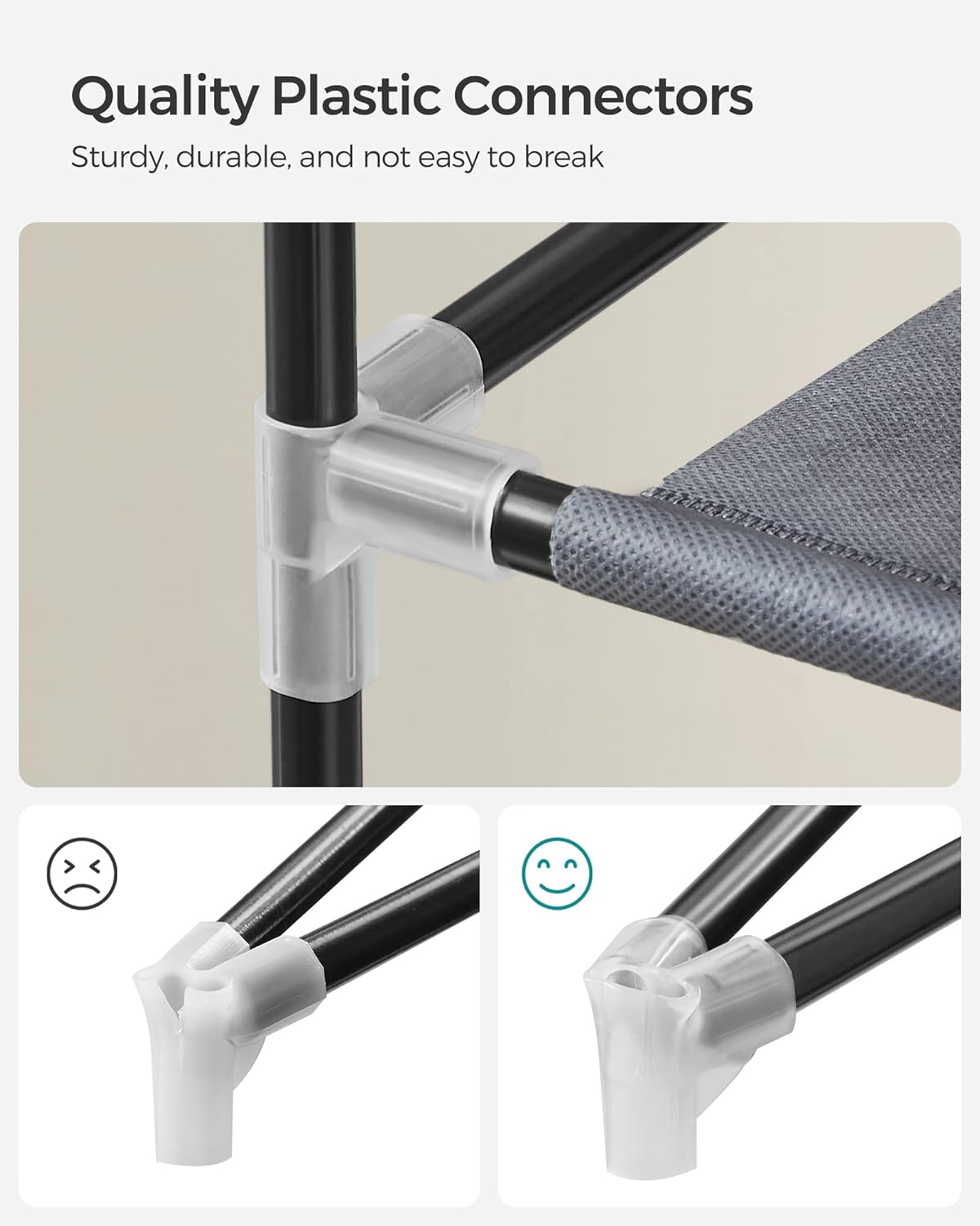 SONGMICS Shoe Rack, 9 Tier Shoe Organizer with Nonwoven Fabric Cover, Shoe Storage Shelf for 27-35 Pairs of Shoes, Entryway, Suitable for Sneakers, High Heels, Flats, and Boots, Grey URXJ10G image number 4