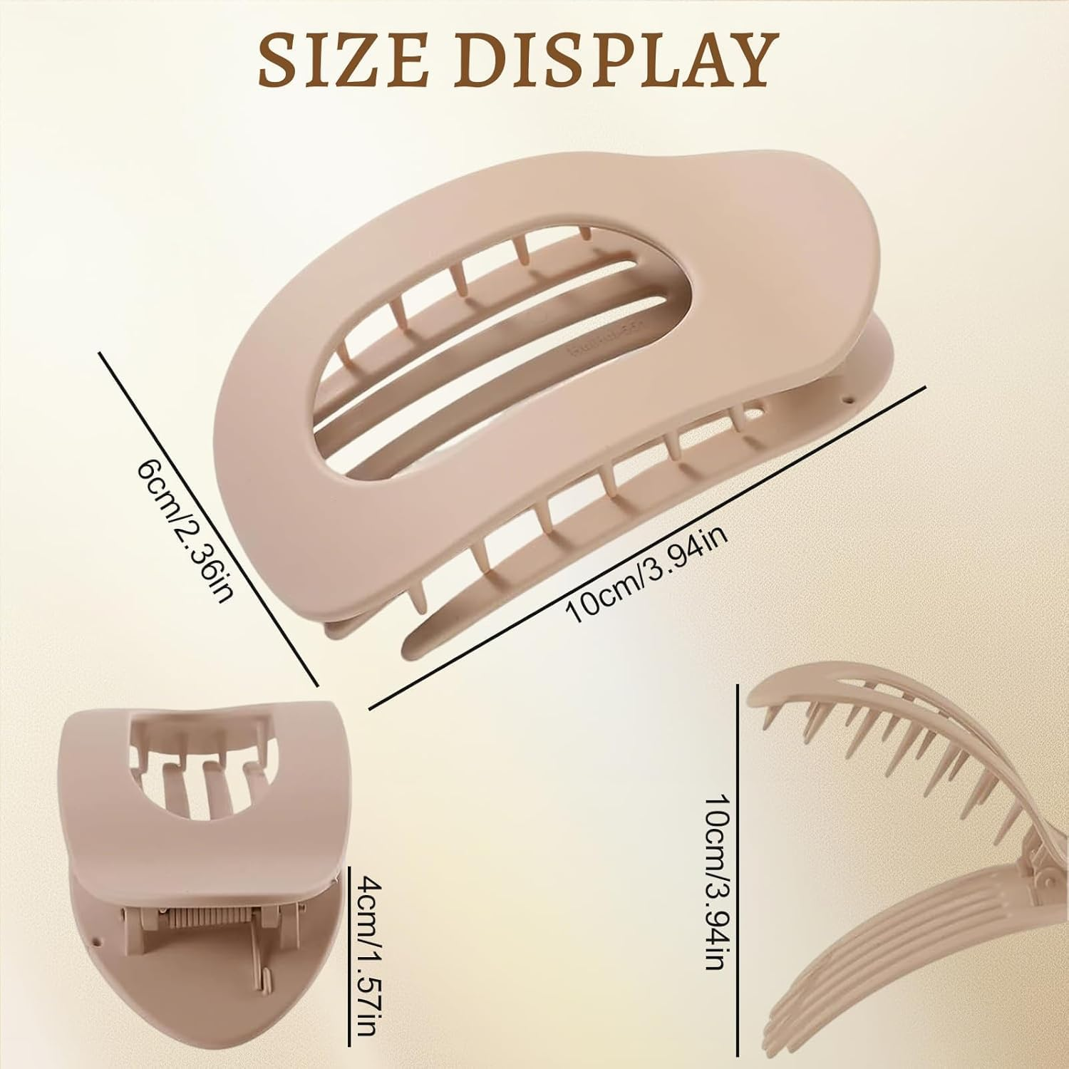 Pack of 6 Flat Hair Clips for Women, Hair Clip, Flat Claw Clip, Strong Hold Women'S Hair Clips, Hair Clip for Thick and Thin Hair