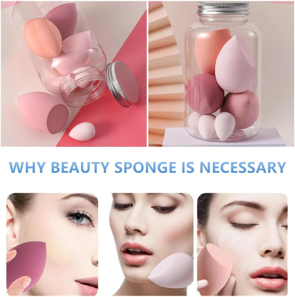 14 Pcs Makeup Sponge & Powder Puff Set/Bulk | Professional Beauty Blender Collection for Liquid, Cream, Foundation, and Powder image number 5