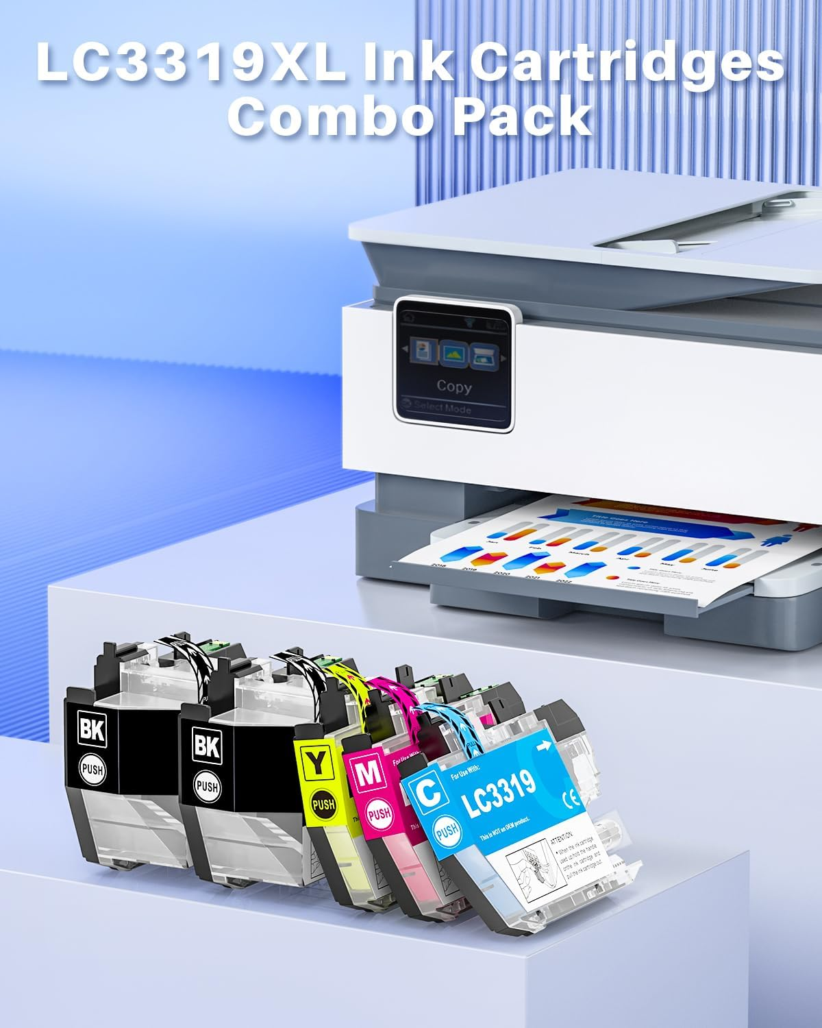 Ink4U LC3319XL Ink Cartridges 5 Pack Replacement for LC3319XL LC3319 LC-3319XL LC3317 LC-3317XL Ink for MFC J5330DW J5730DW J6530DW J6730DW J6930DW (2Black, 1Cyan, 1Yellow, 1Magenta) image number 6