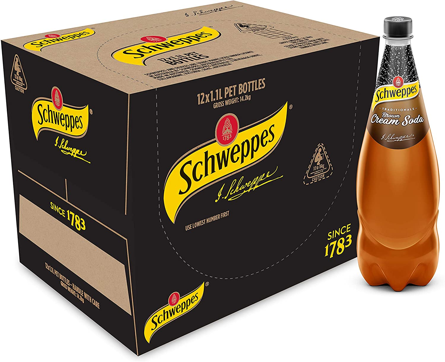 Schweppes Brown Creaming Soda Soft Drink, 12 X 1.1L