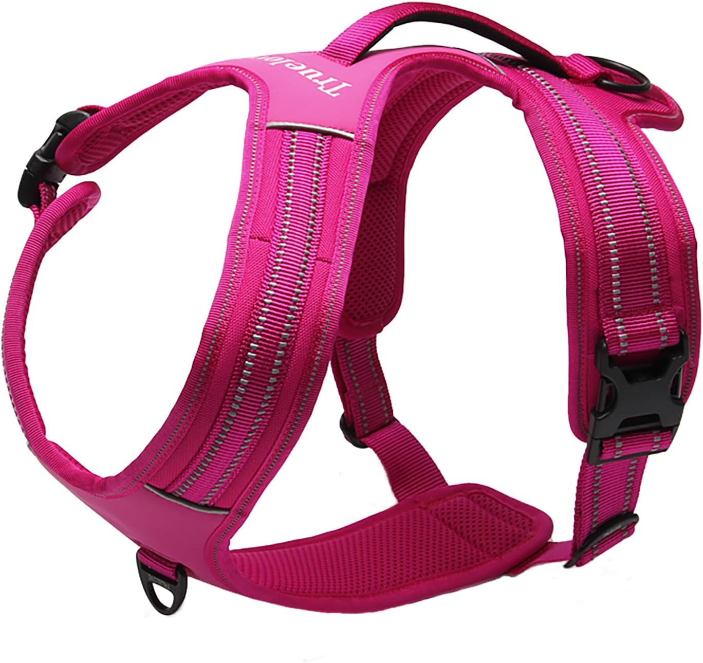 TRUE LOVE Reflective Dog Harness Handle Soft Padded No-Pull Pet Vest, Durable Oxford Outer Layer Large Breeds Truelove TLH5551(L, Black)