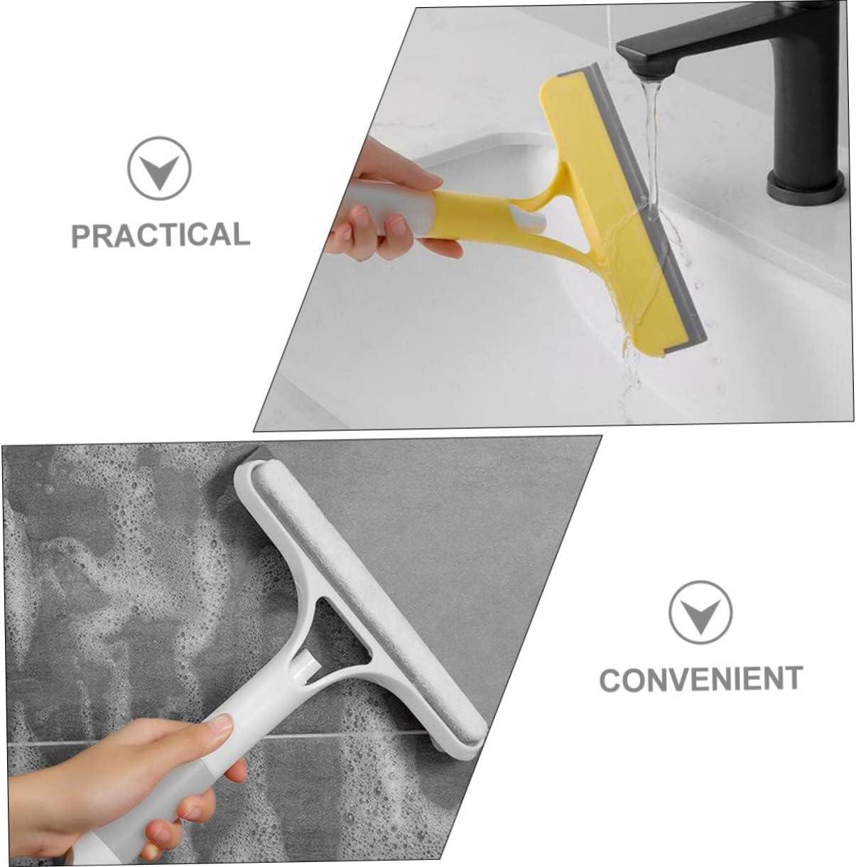 DECHOUS 3Pcs Shower Glass Squeegee with Sprayer Bottle Window Cleaner Tool for Home Stubborn for Shower Doors and Mirrors image number 2