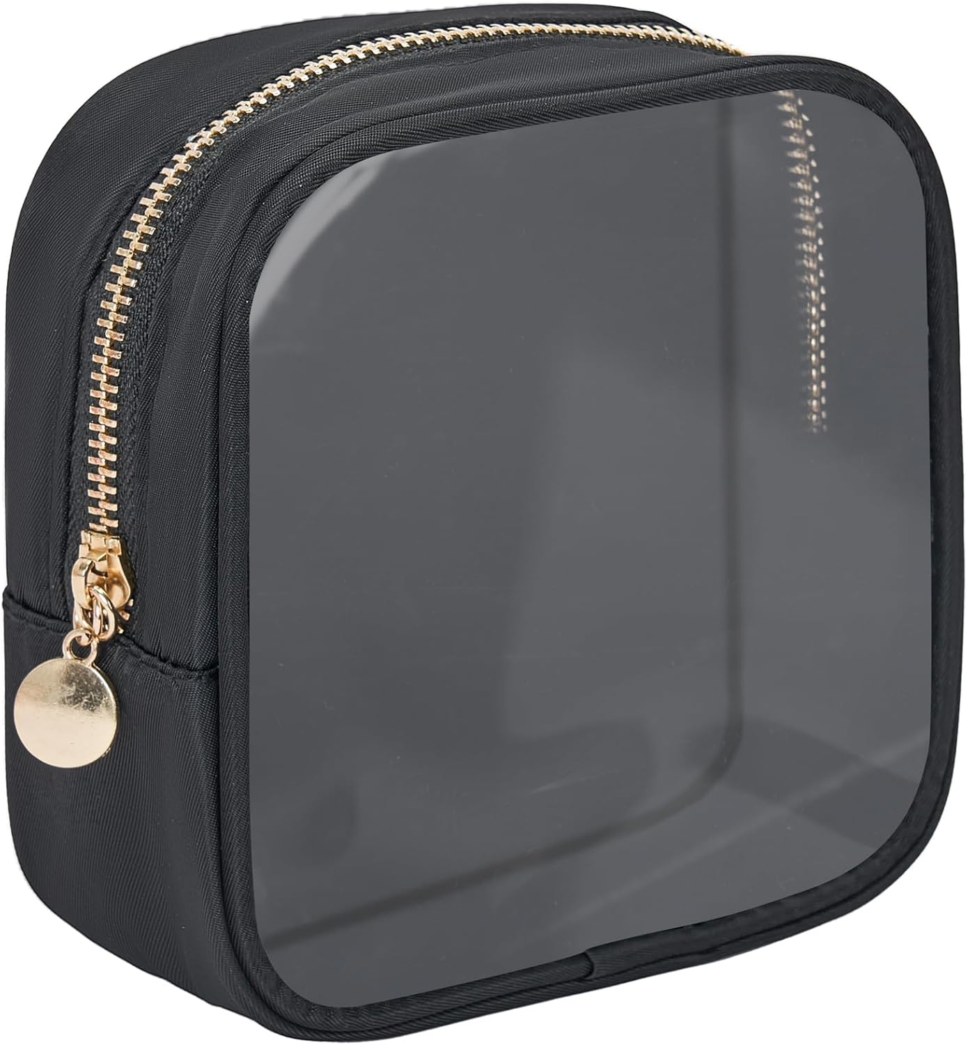 Clear Cosmetic Bag Mini Makeup Bag Women Small Cosmetic Bag for Purse Zipper Cute Pouches Make up Travel Toiletry Essentials Preppy Purse Organizer Bags, Black, Fresh, Minimalist, Modern