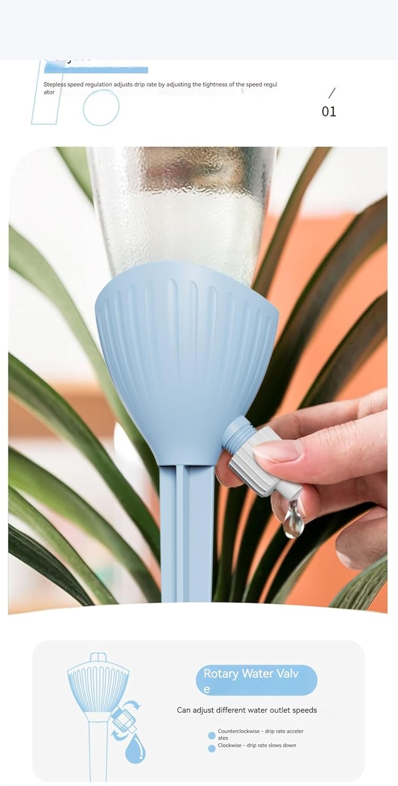 Watering Spikes - Potted Plant Automatic Dripper System (4 Milk Green) image number 2