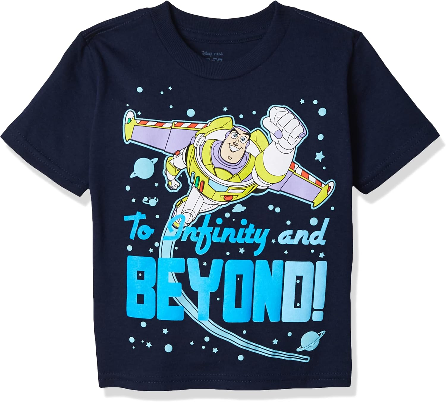 Disney Boys' Toddler Toy Story Buzz Lightyear Infinity & beyond Short Sleeve Tee