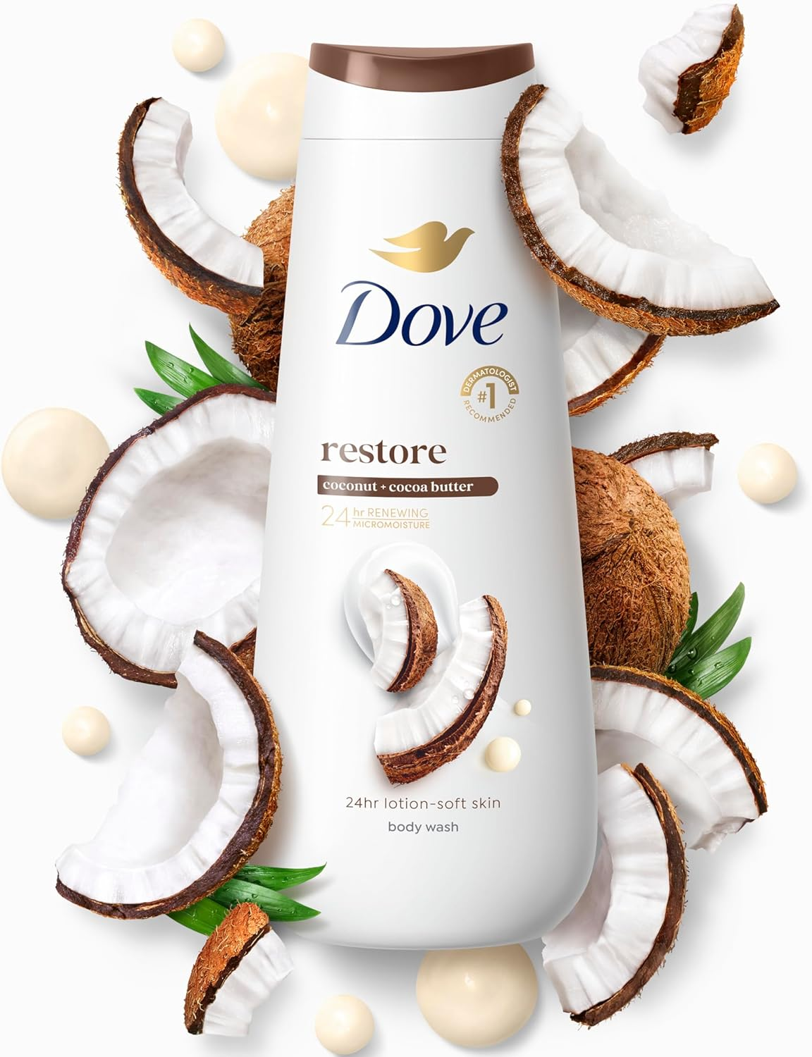 Dove Purely Pampering Body Wash, Coconut Milk with Jasmine Petals 22 Oz