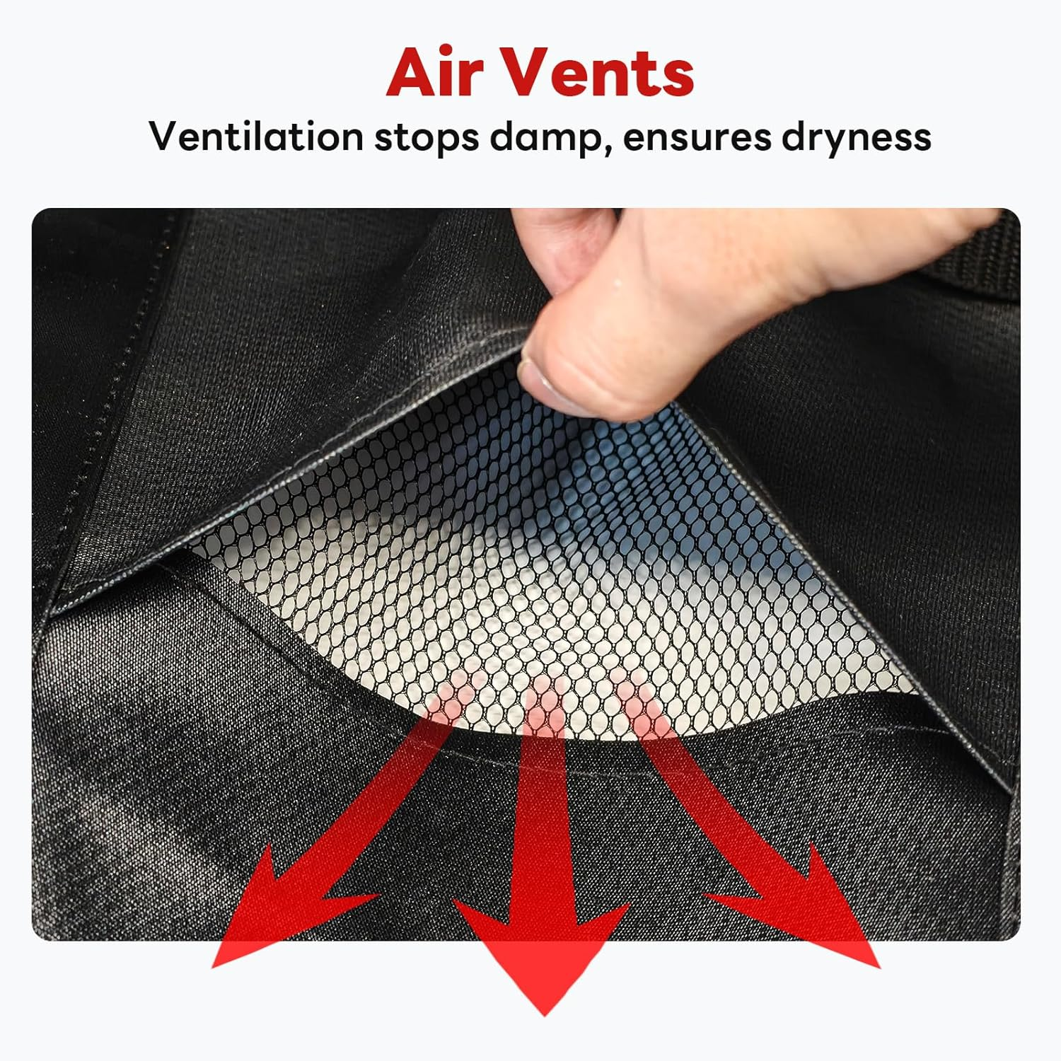 Fire Pit Cover for 28-32 Inch Outdoor Pits, Waterproof 600D Fabric, Double Drawstring, Black image number 3